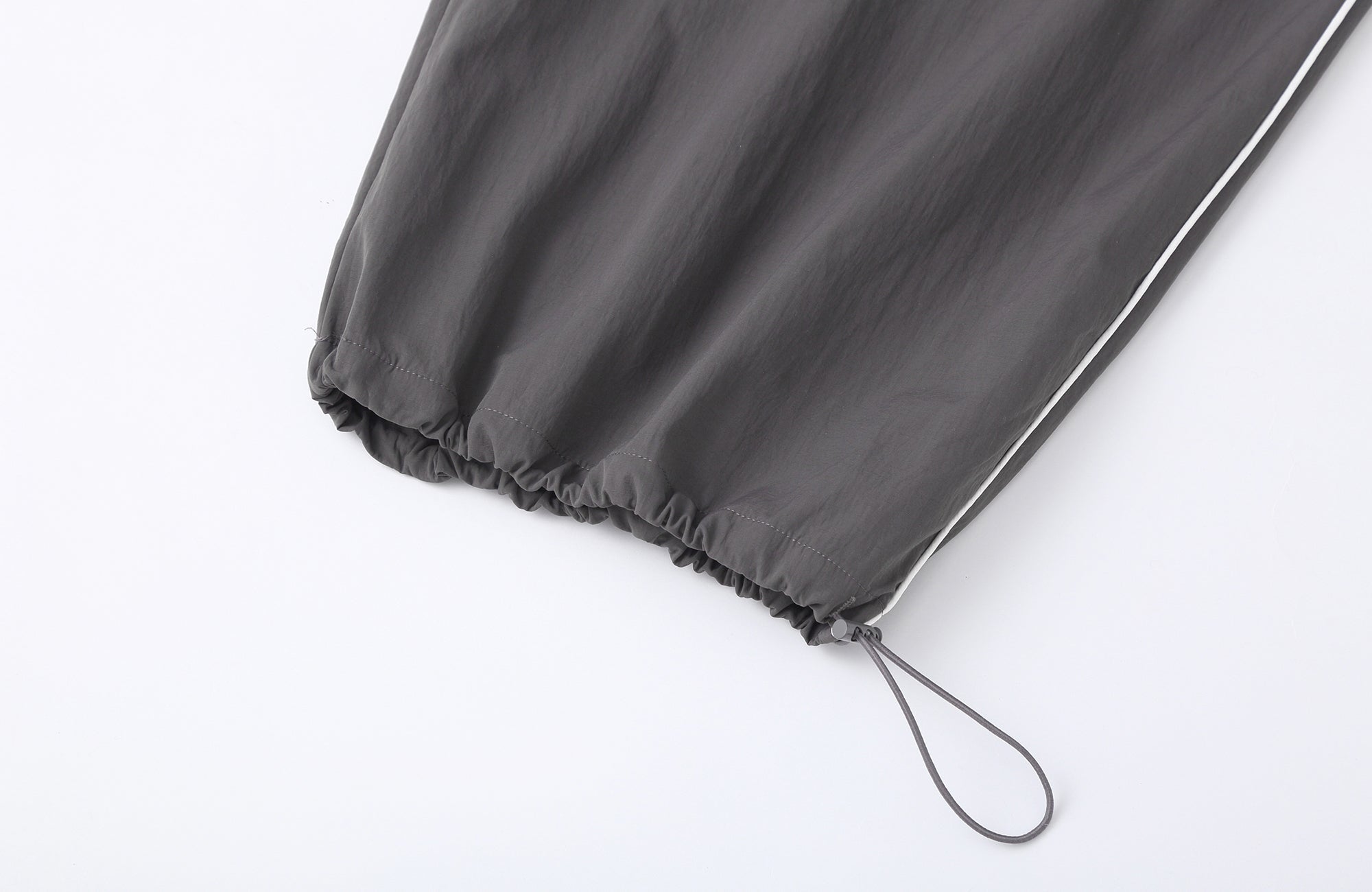 CLP Contrast Panel Pleated-Knee Drawstring-Hem Pants-Pants-S-Dark Gray-Free Shipping Leatheretro