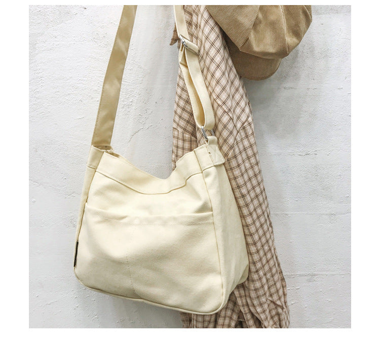 Solid Color Casual Canvas Tote Bag for Women-Yellow-Free Shipping Leatheretro