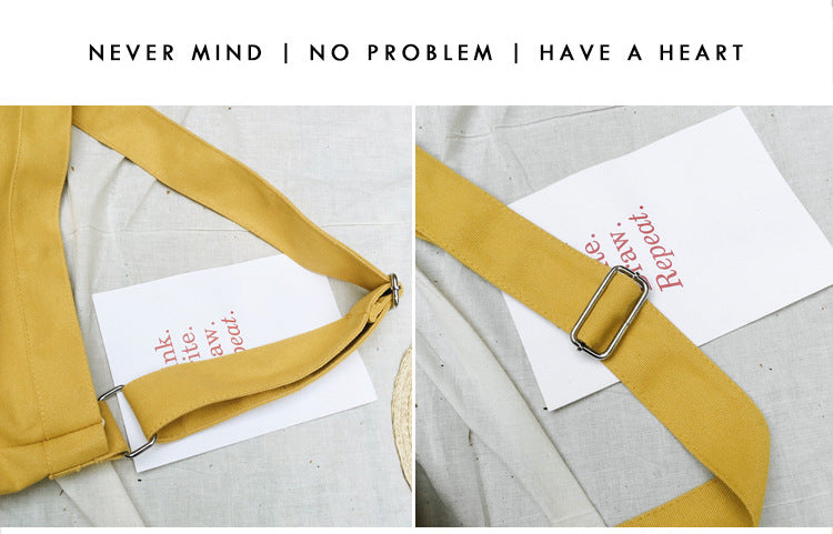 Solid Color Casual Canvas Tote Bag for Women-Yellow-Free Shipping Leatheretro