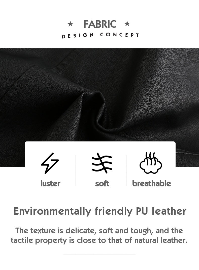 Women's Stand Collar Faux Leather Jacket-black-S-Free Shipping Leatheretro