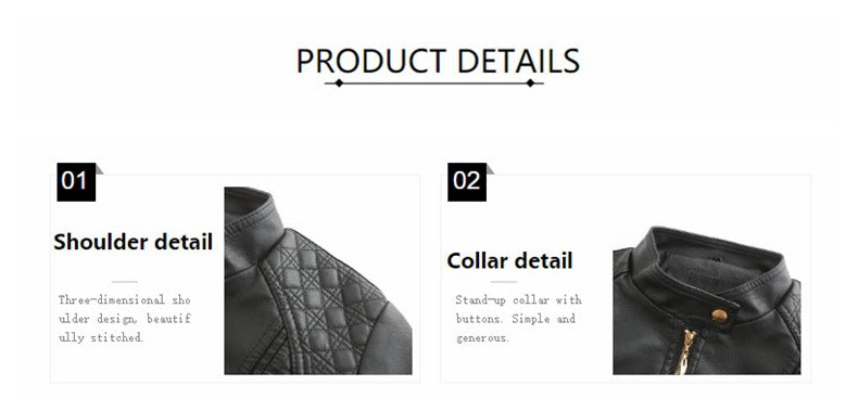 Women's Stand Collar Faux Leather Jacket-black-S-Free Shipping Leatheretro