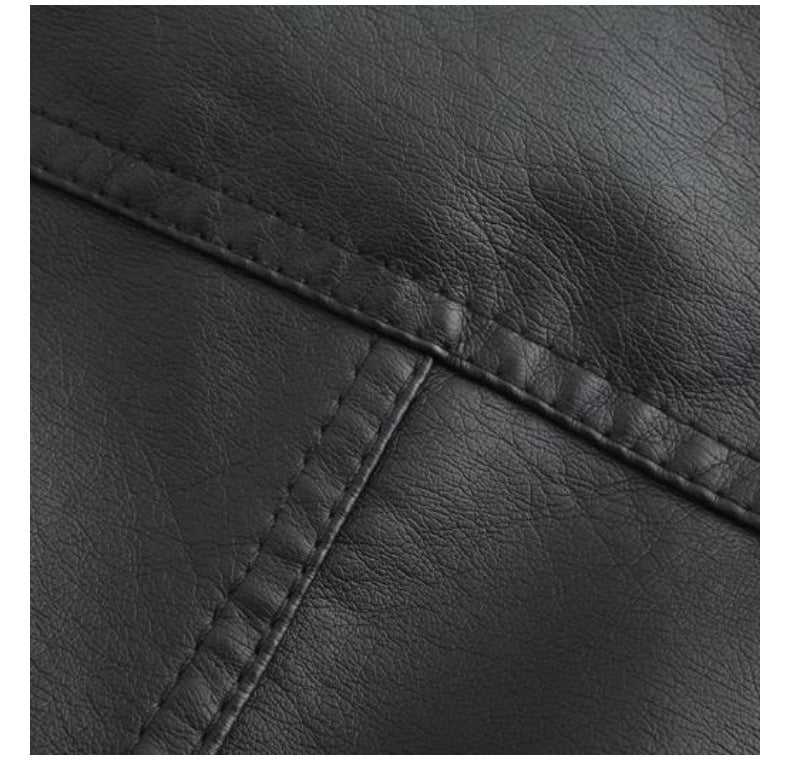 Women's Stand Collar Faux Leather Jacket-black-S-Free Shipping Leatheretro