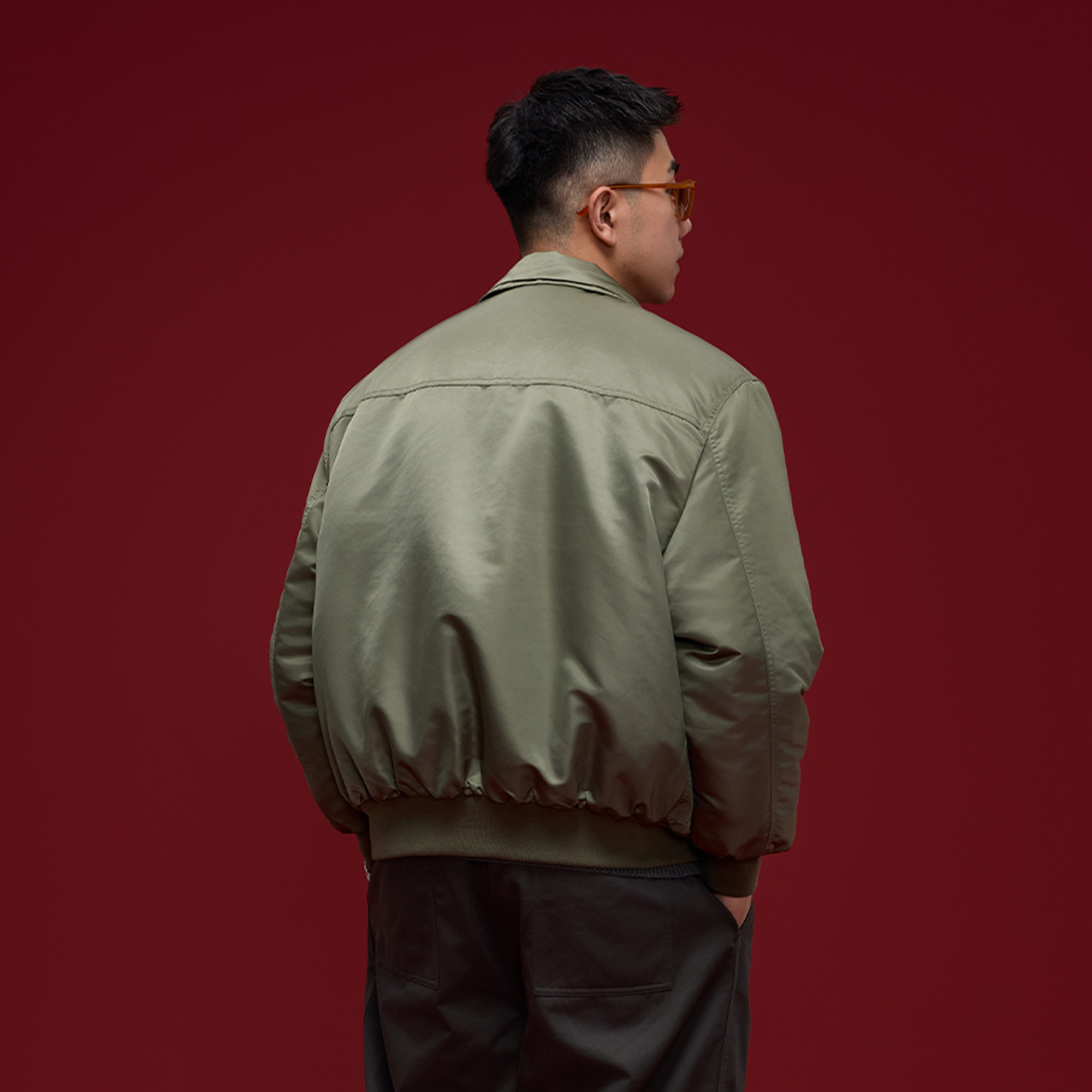 BANANA CLUB Glossy Utility Padded Bomber Jacket