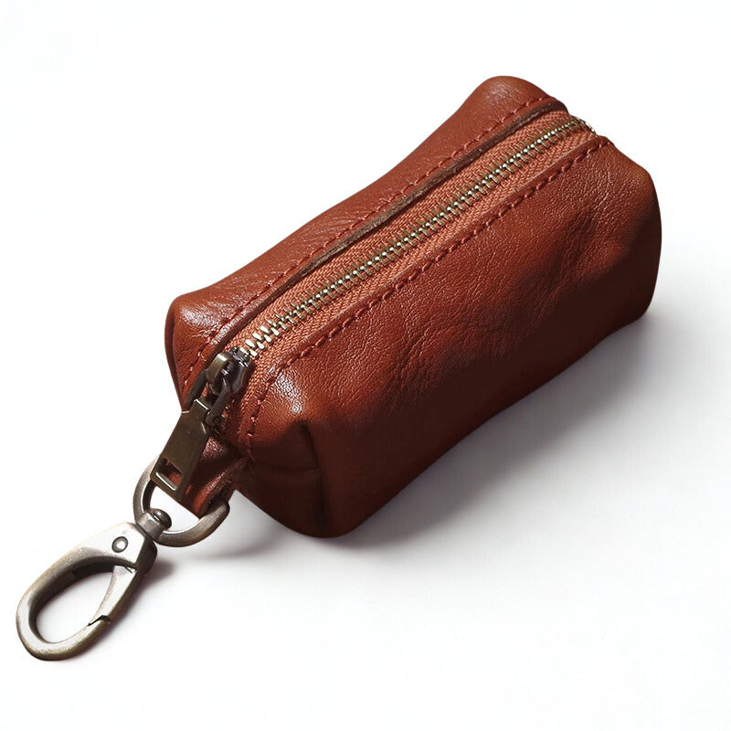 Vintage Cowhide Leather Car Key Case - Hanging Housekeeper Home Organizer-Key Case-Coffee-Free Shipping Leatheretro
