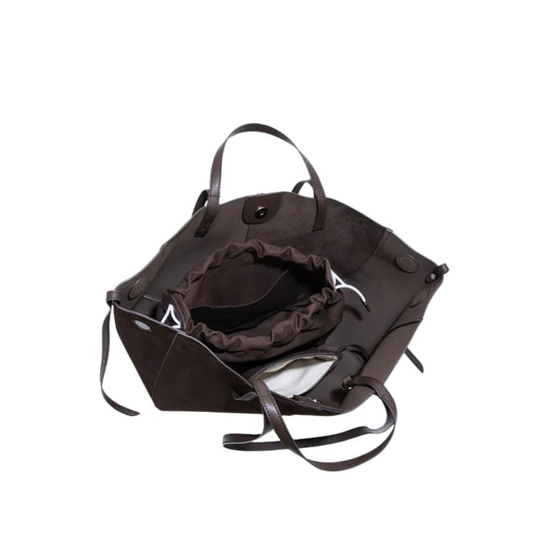 Women’s Leather Shoulder Tote – Frosted Cowhide Large Capacity Wing Bag-Desert Sand-Free Shipping Leatheretro