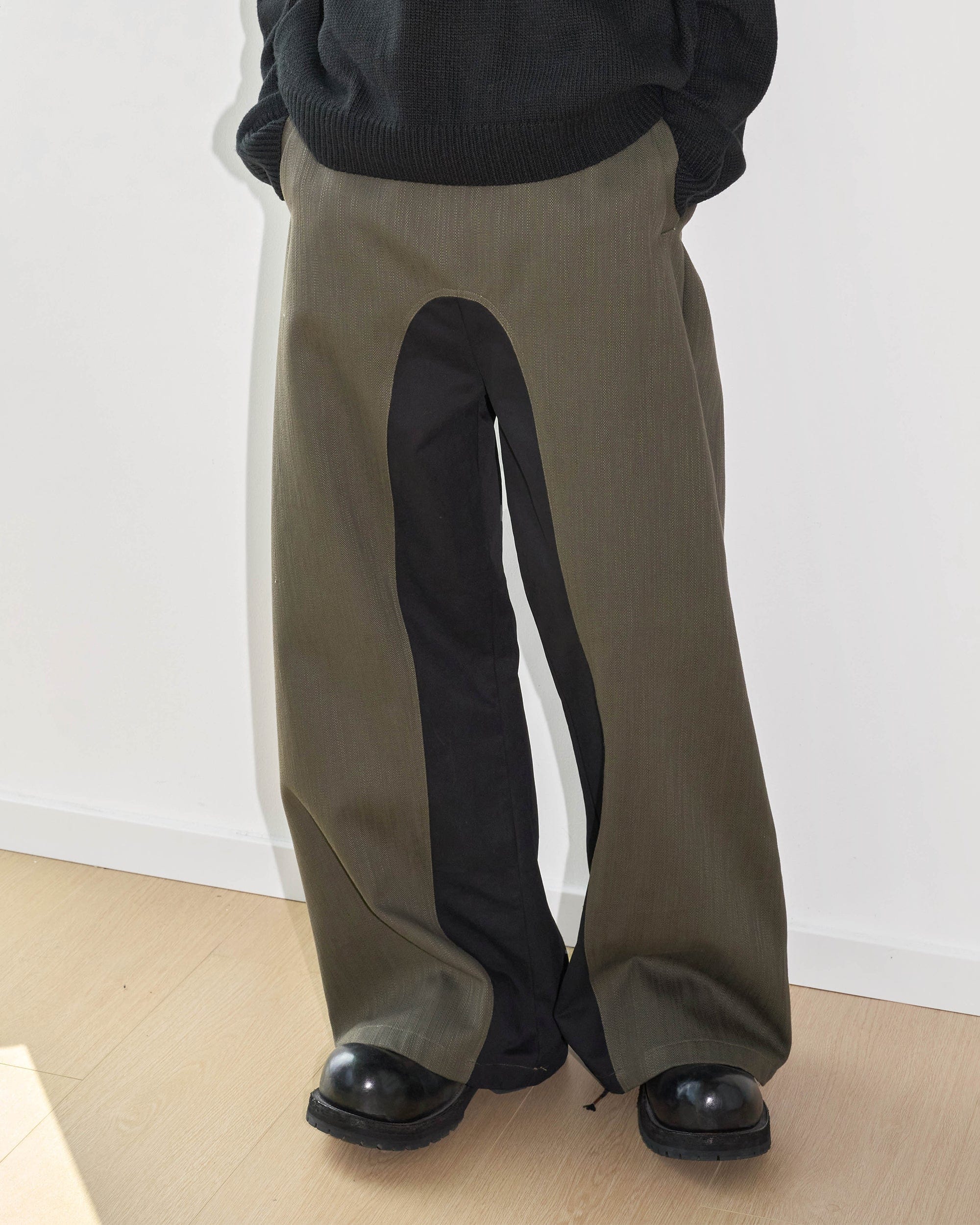 49PERCENT Paneled Color Blocked Zipper Pants-Pants-XS-Free Shipping Leatheretro