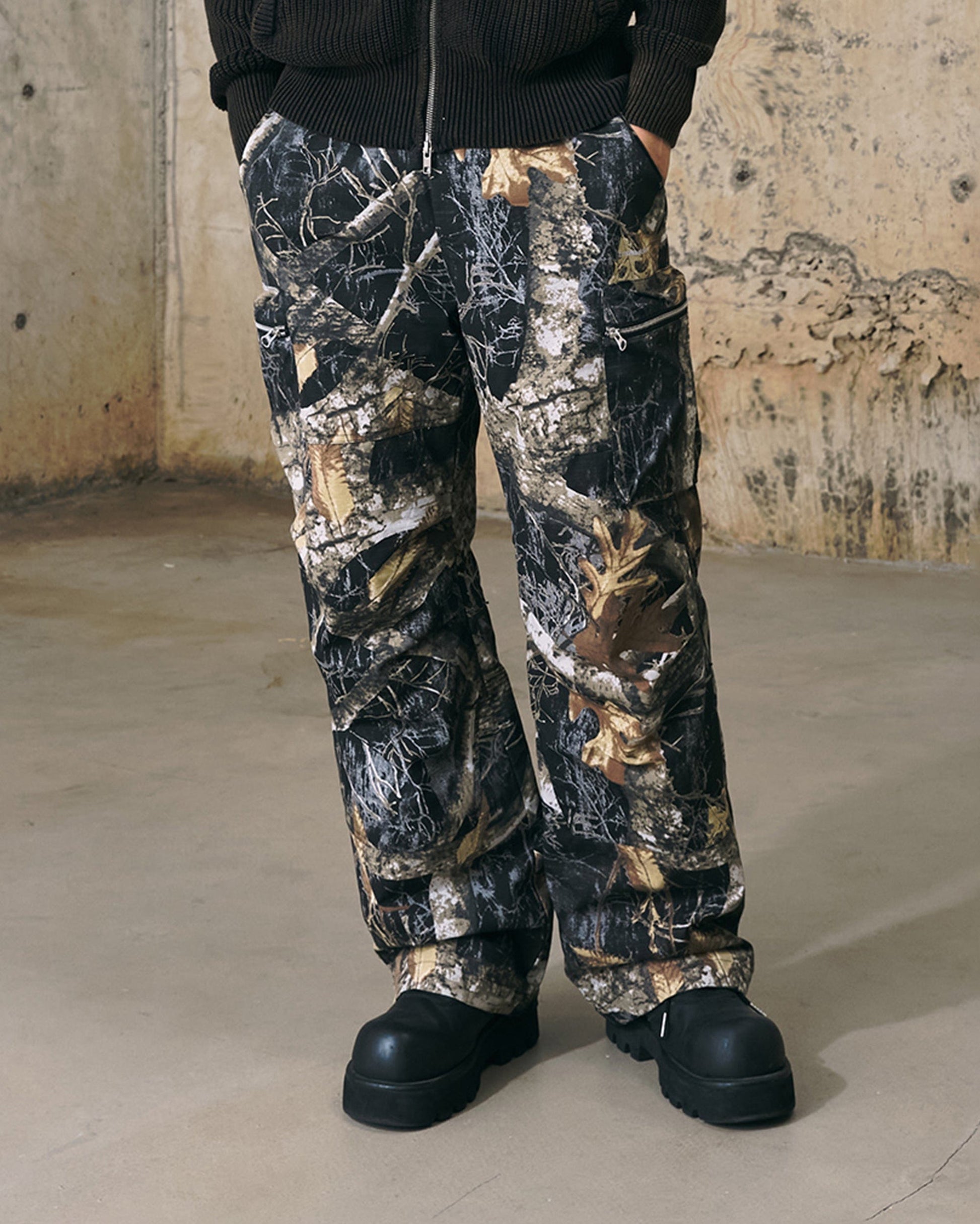 ENSHADOWER Black Camo Multi-pocket Down Pants-Pants-S-Free Shipping Leatheretro