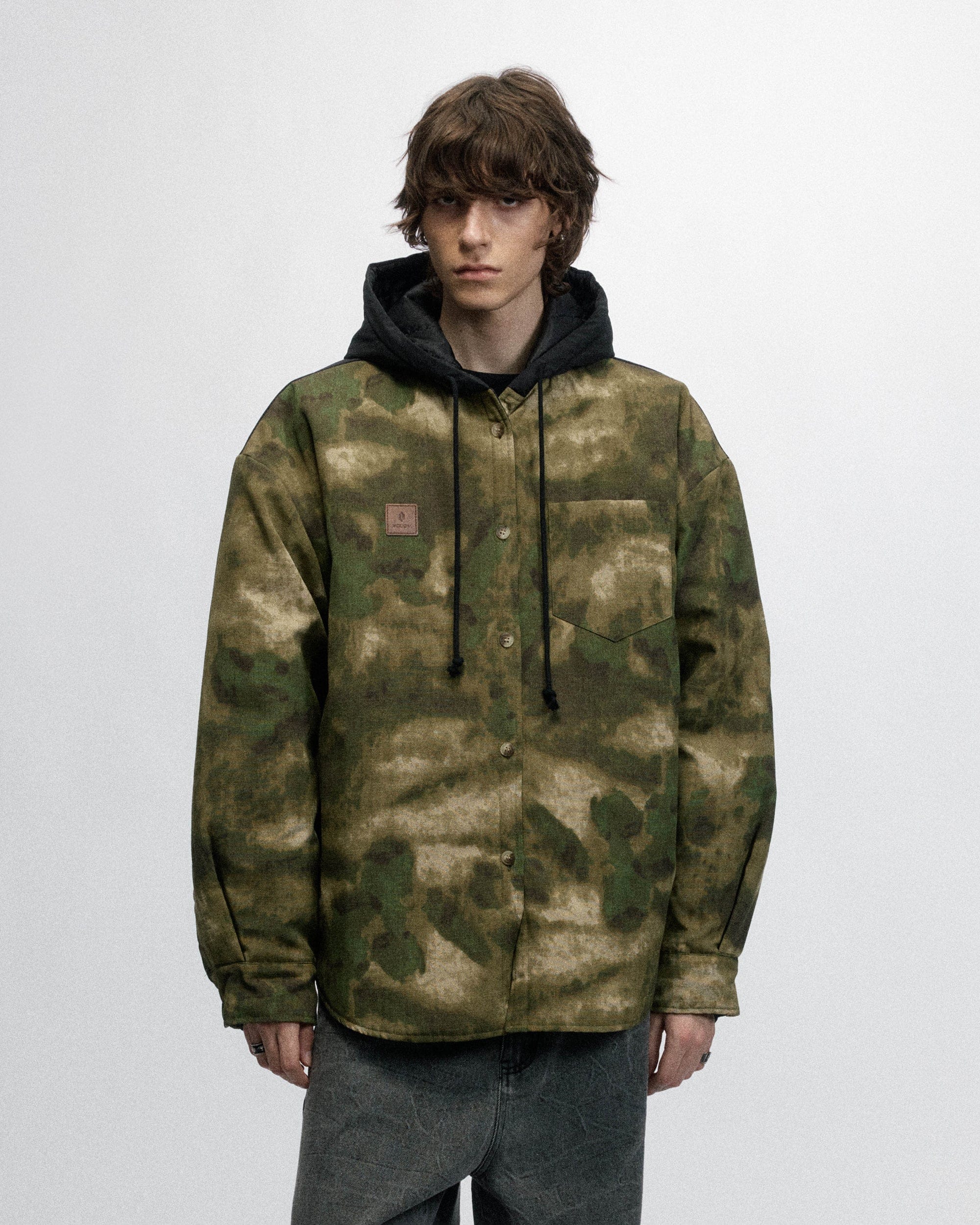 OVDY Tie-Dye Camo Hooded Puffer Jacket-Jacket-S-Free Shipping Leatheretro