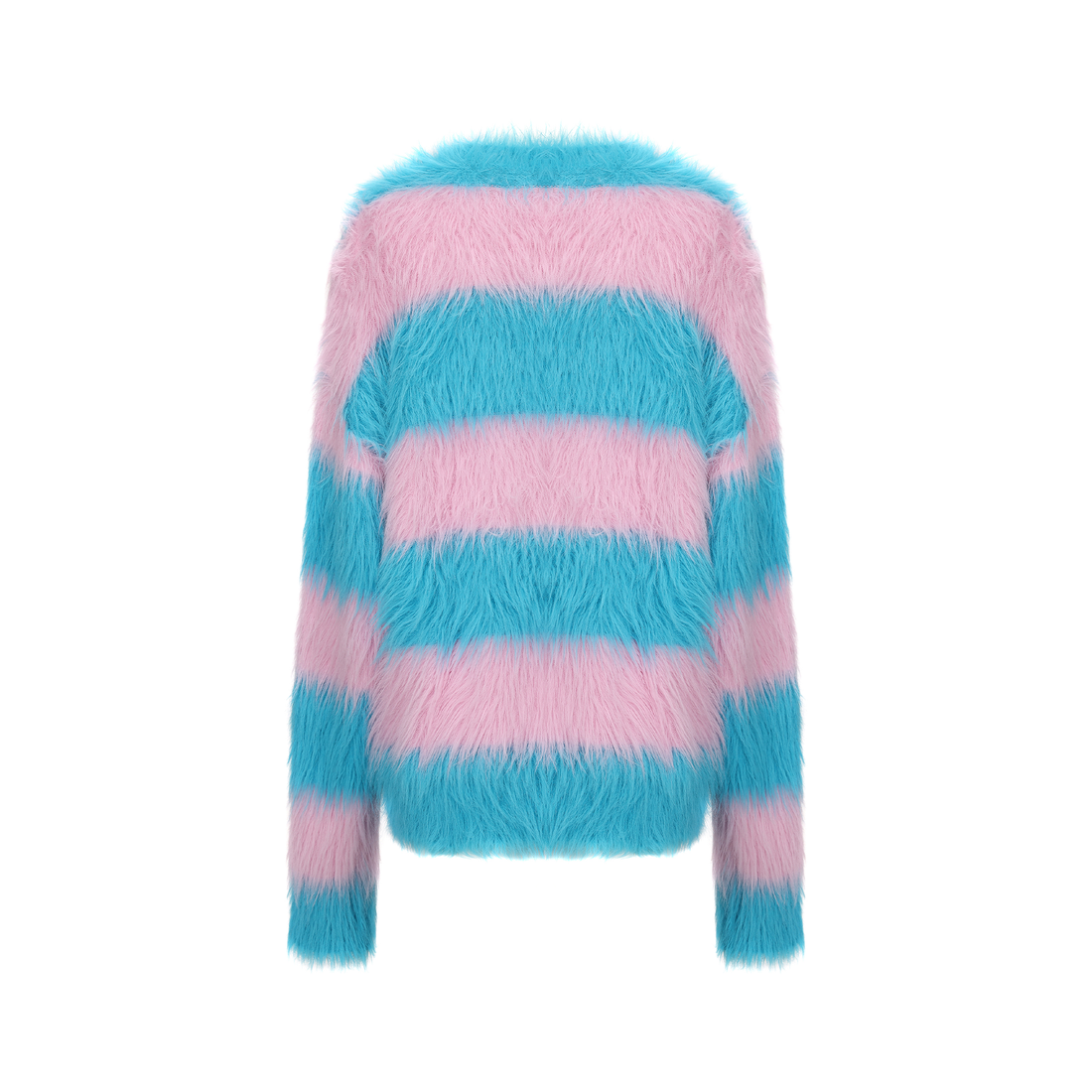 VANN VALRENCE Contrast Candy Stripe Fuzzy Sweater-Sweater-S-Free Shipping Leatheretro