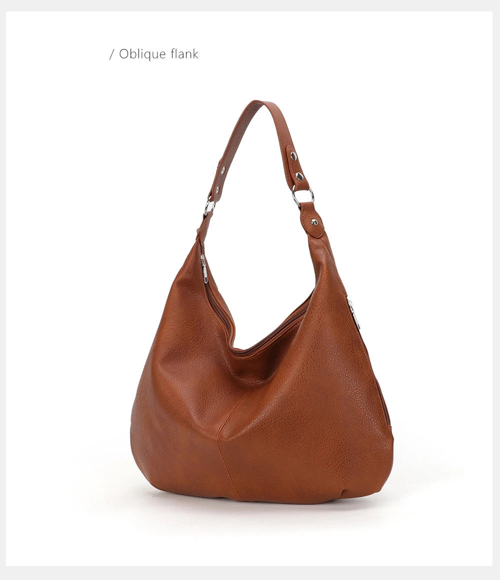 Fashion Hobo Bags for Women Soft Slouchy Bag-Tote Bag-Burgundy-Free Shipping Leatheretro