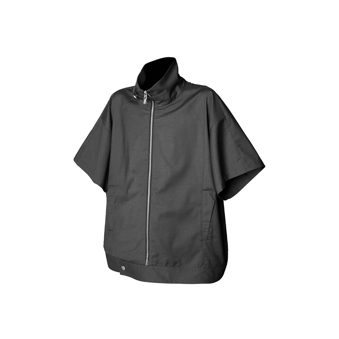 RELABEL Utility Stand Collar Half-Sleeve Jacket-Jacket-XS-Gray-Free Shipping Leatheretro