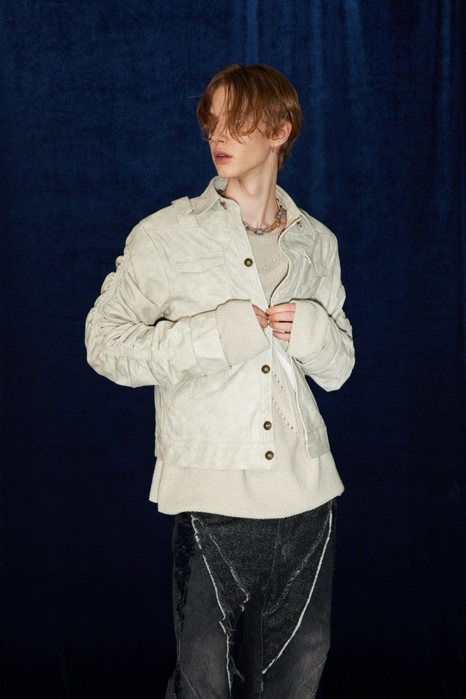 DND4DES Faux Leather Wrinkled Jacket-Jacket-S-Beige-Free Shipping Leatheretro