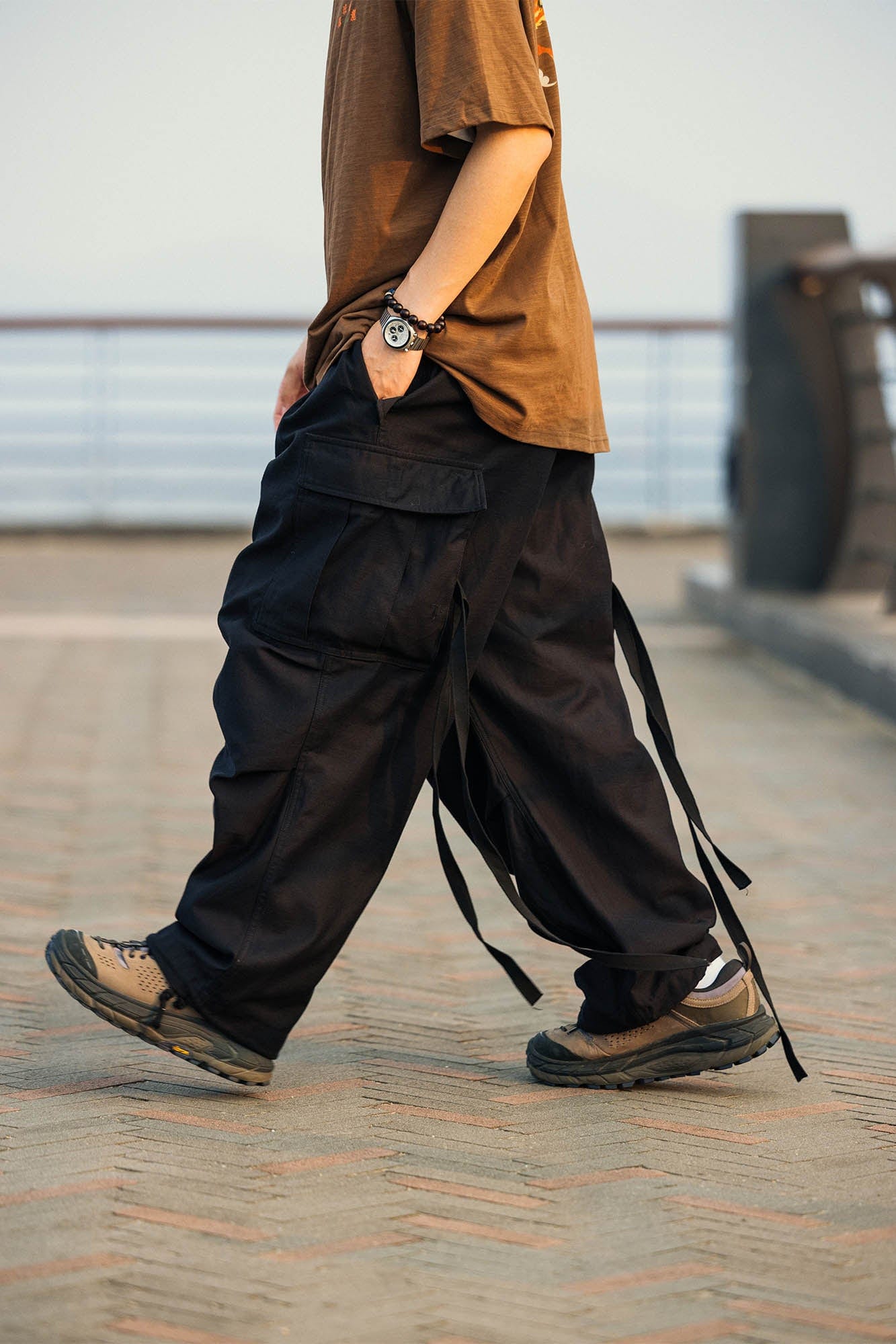 BANANA CLUB Multi-Pocket Strap M51 Cargo Pants-Pants-S-Black-Free Shipping Leatheretro