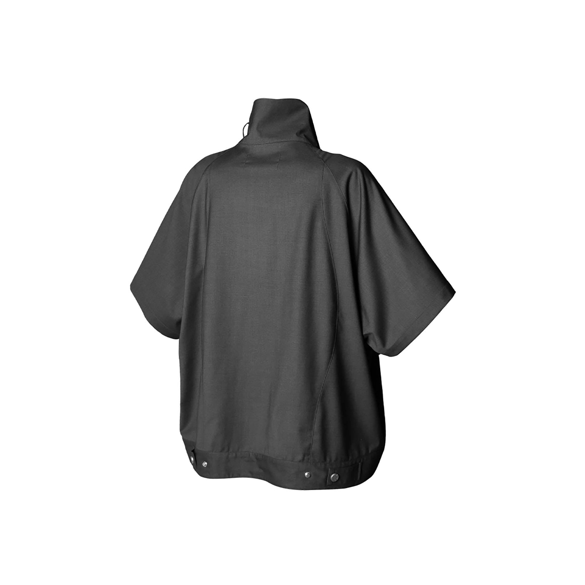 RELABEL Utility Stand Collar Half-Sleeve Jacket-Jacket-XS-Gray-Free Shipping Leatheretro