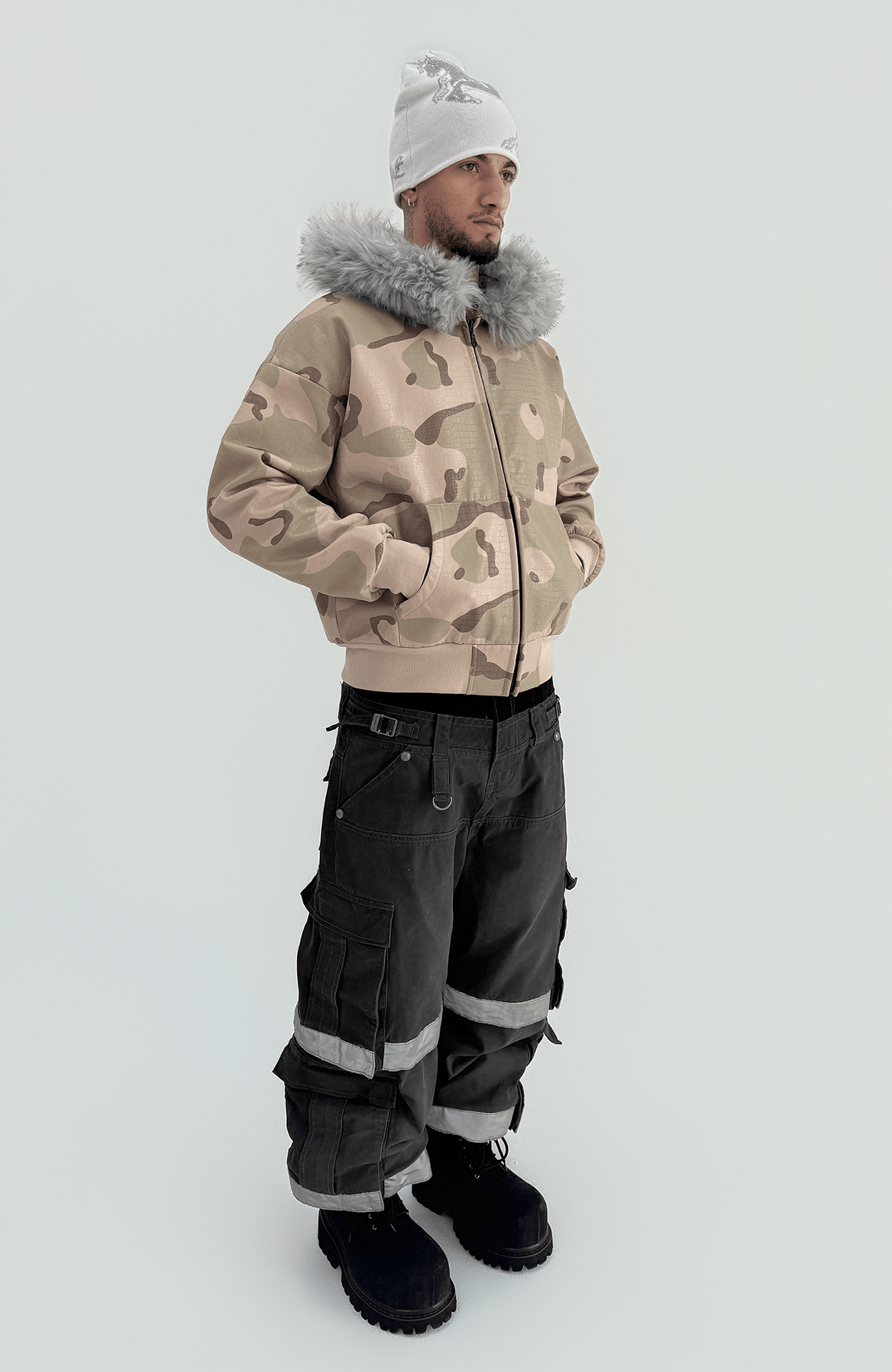 TECNINEGROUP Detachable Reflective Firefighter Cargo Pants Gray-Pants-XS-Free Shipping Leatheretro