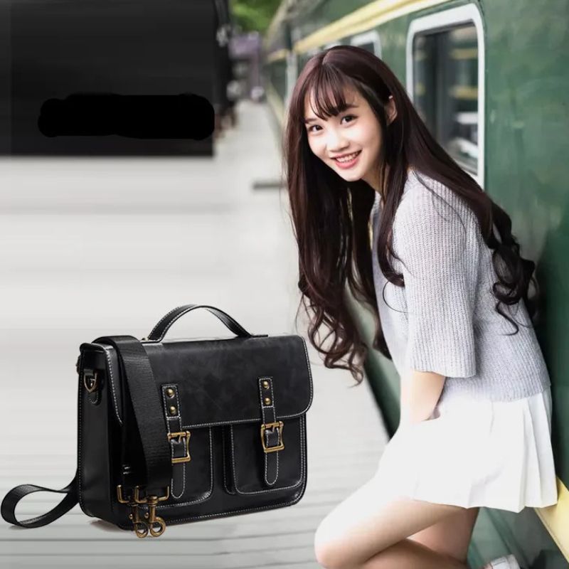 Retro Leather Women backpacks Shoulder Bag - Laptop Business Handbags-Backpacks-Black-Small-Free Shipping Leatheretro