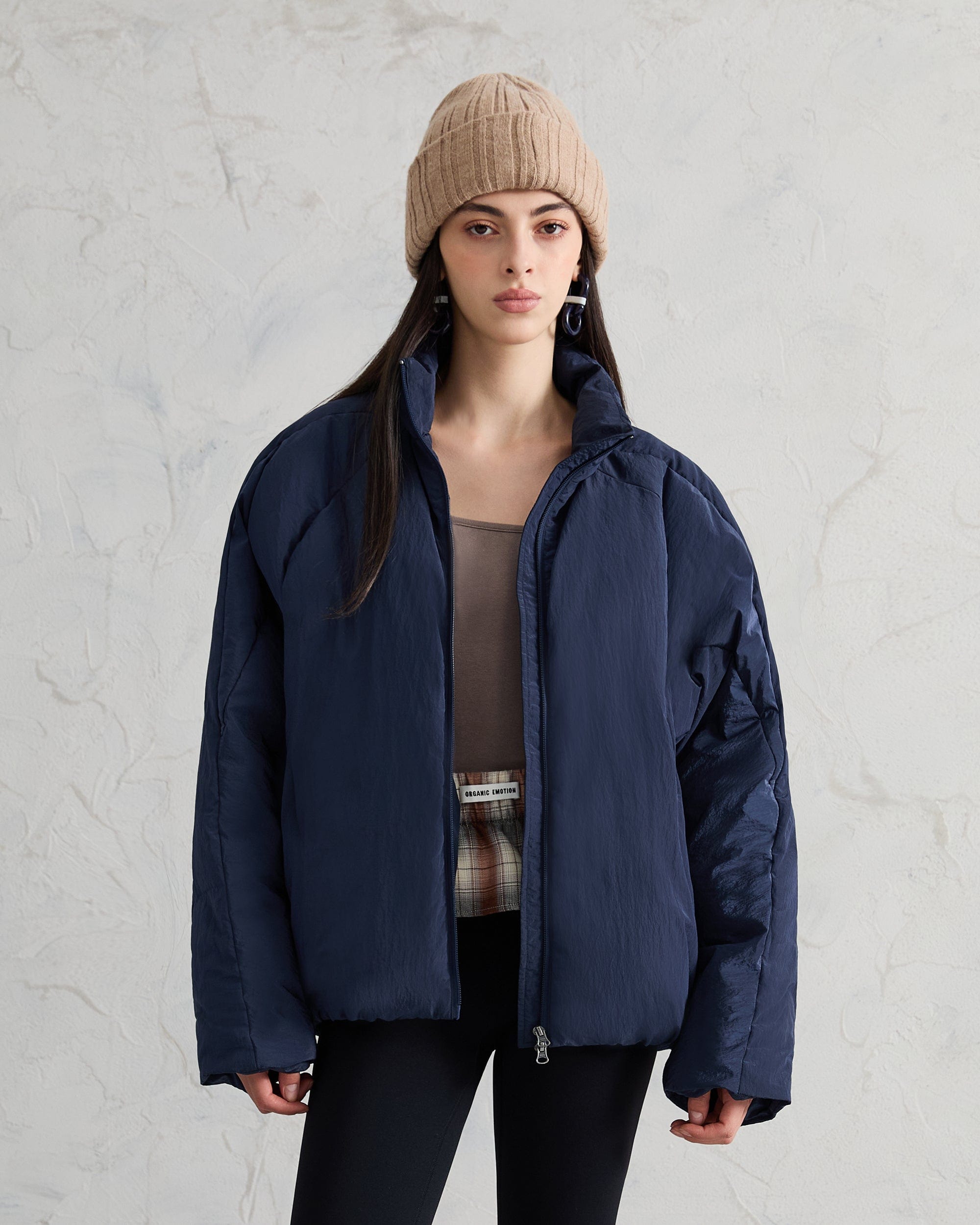 ORGANIC EMOTION Deconstructed Bat Silhouette Down Jacket-Jacket-S-Blue-Free Shipping Leatheretro