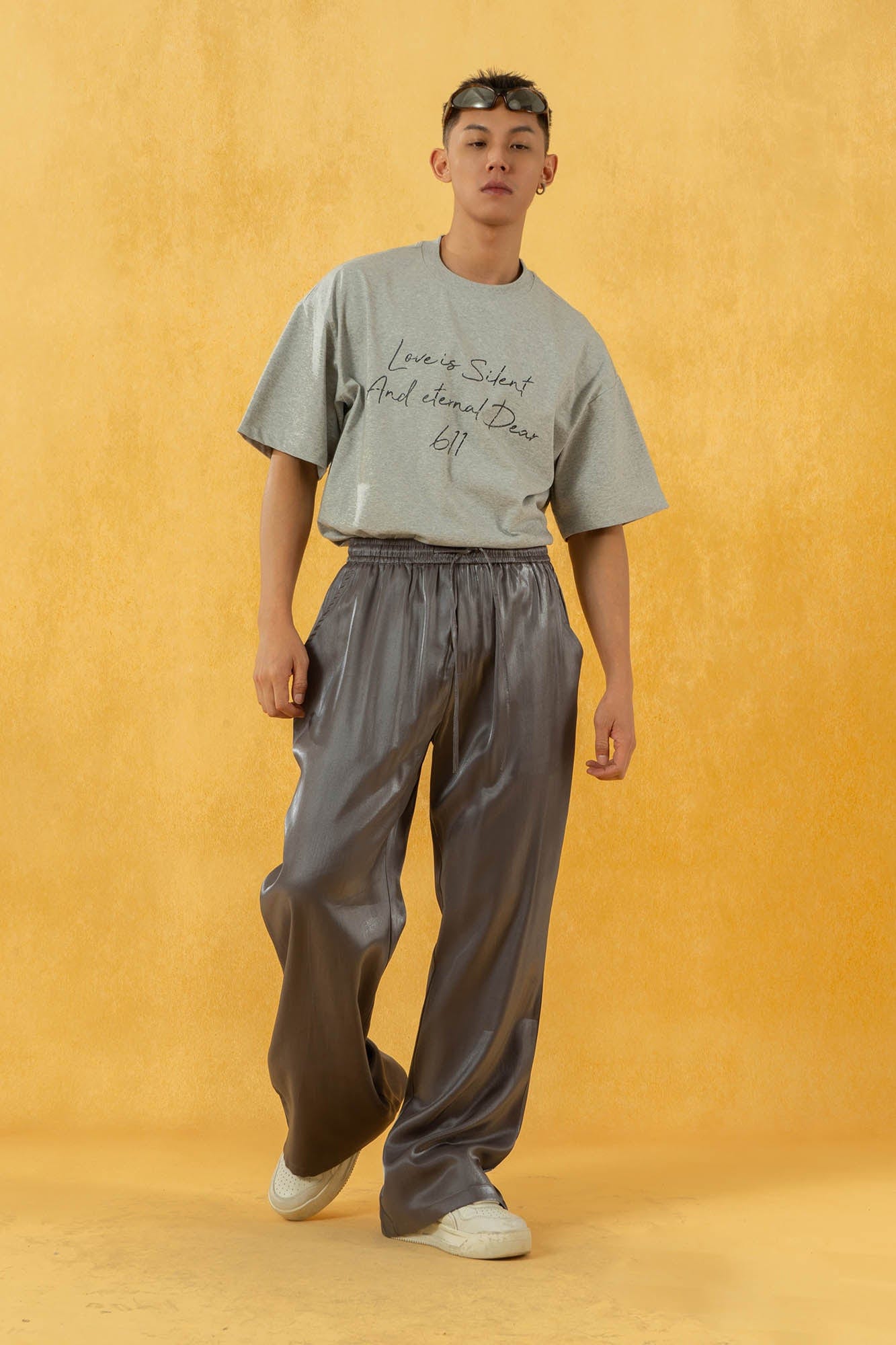 CLP The Liquid Silver Wide-Leg Pants-Pants-S-Black-Free Shipping Leatheretro