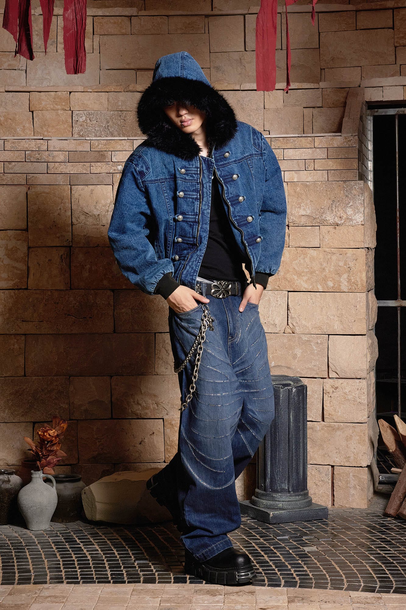 DND4DES Diamond Array Baggy Jeans-Jeans-S-Free Shipping Leatheretro