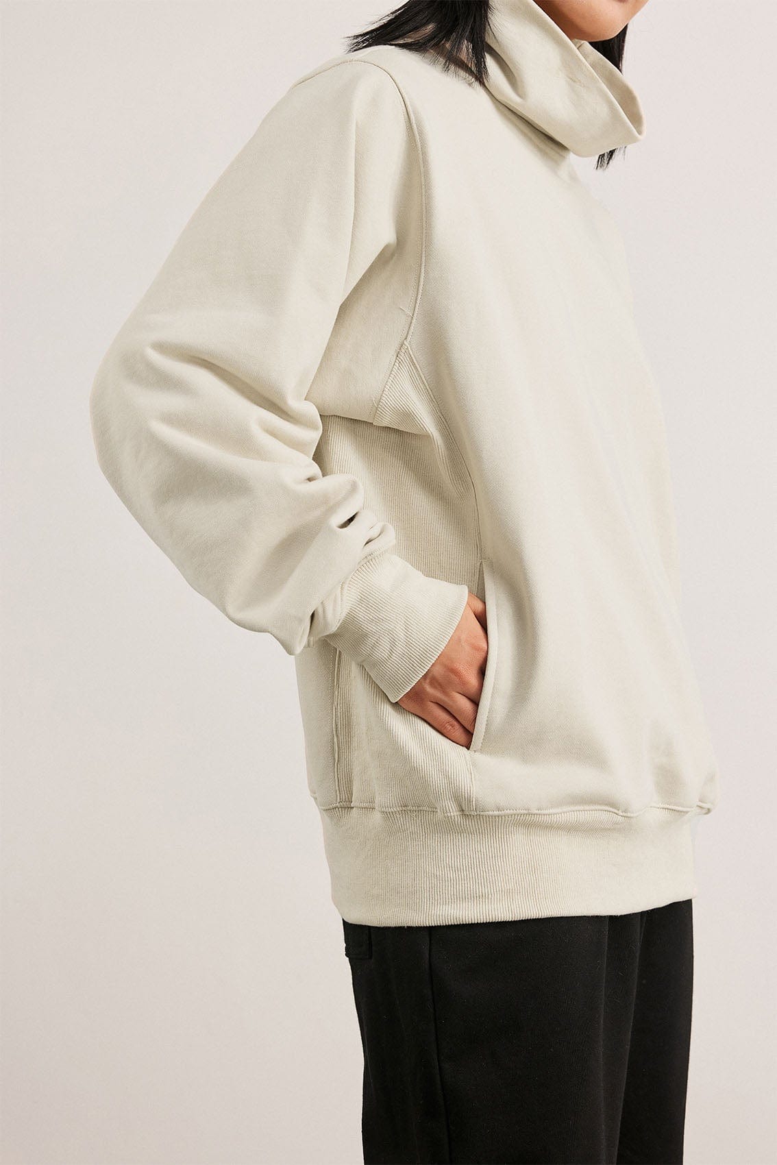 BONELESS High Collar Classic Sweatshirt-Sweatshirt-S-Apricot-Free Shipping Leatheretro