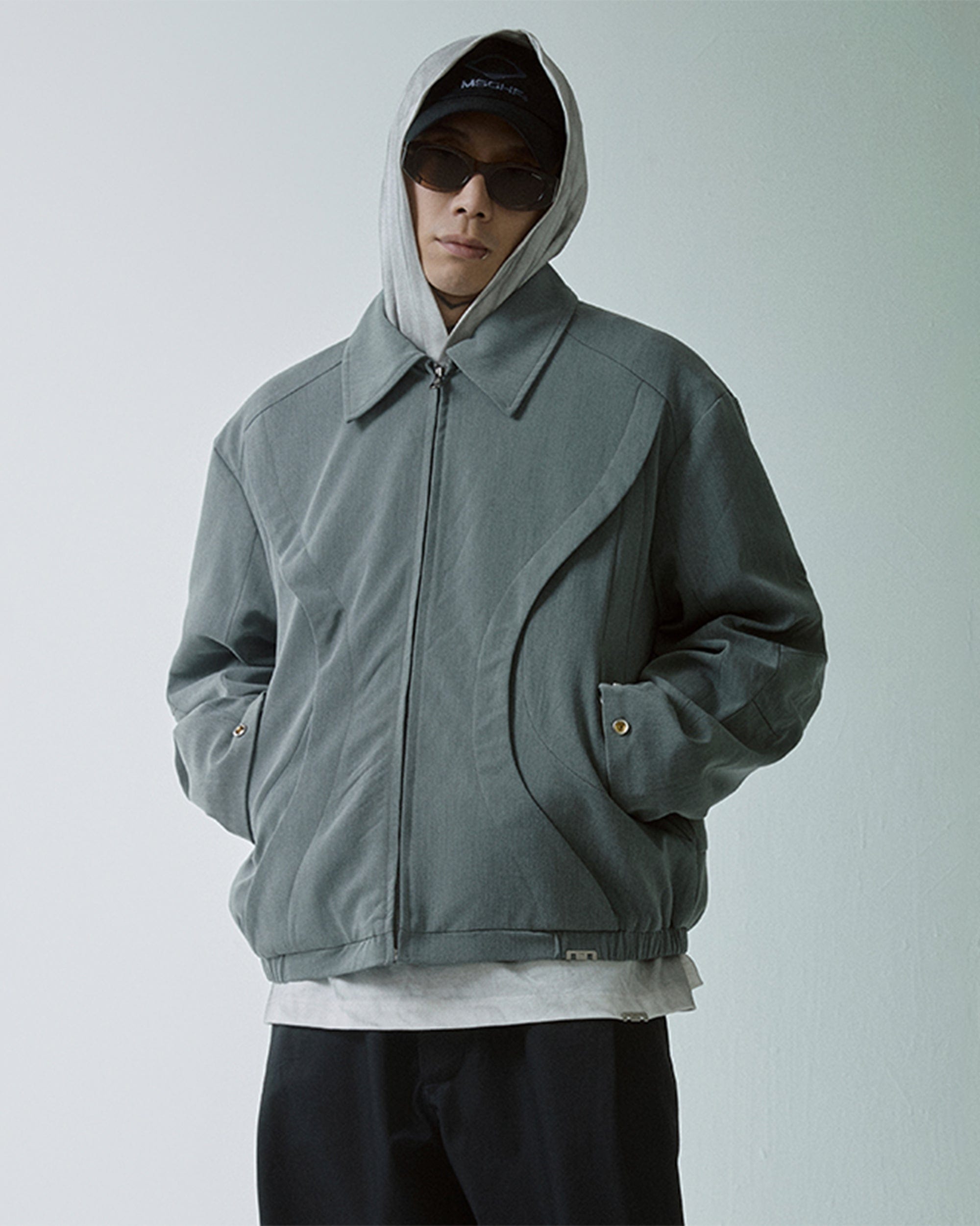 F2CE Deconstructed Layered Zip-Up Jacket-Jacket-S-Free Shipping Leatheretro