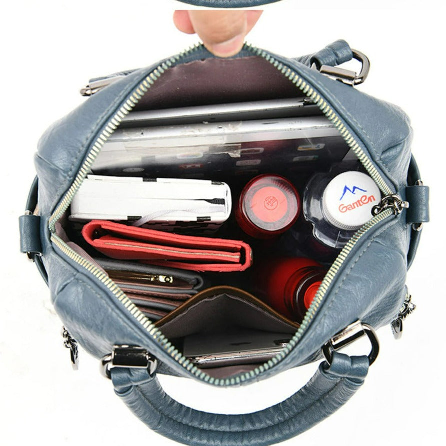 Multifunction Women Shoulder Bag Travel Backpack-Backpacks-Black-Free Shipping Leatheretro