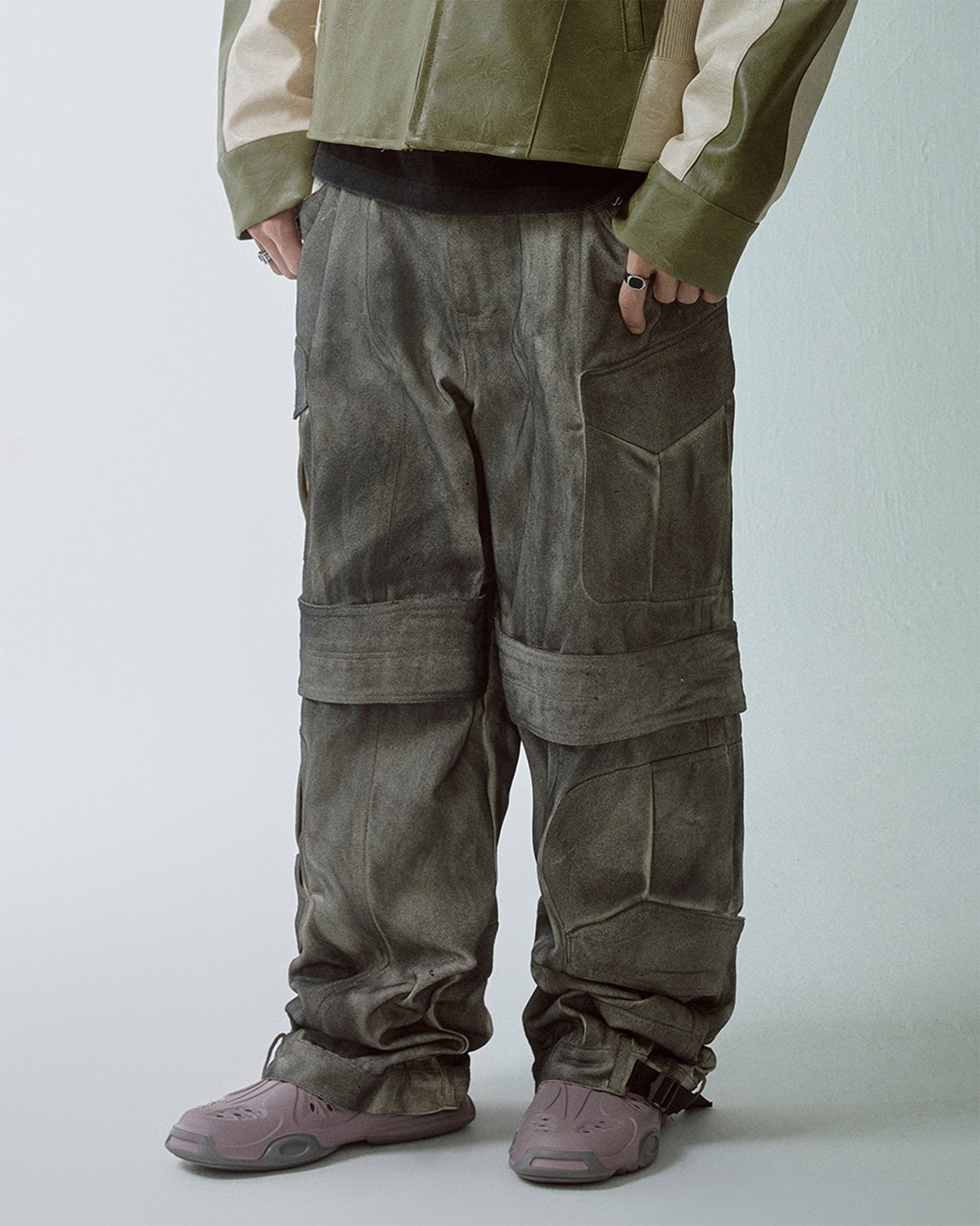 F2CE Retro Dirty Fit Double-Knee Cargo Pants-Pants-S-Free Shipping Leatheretro