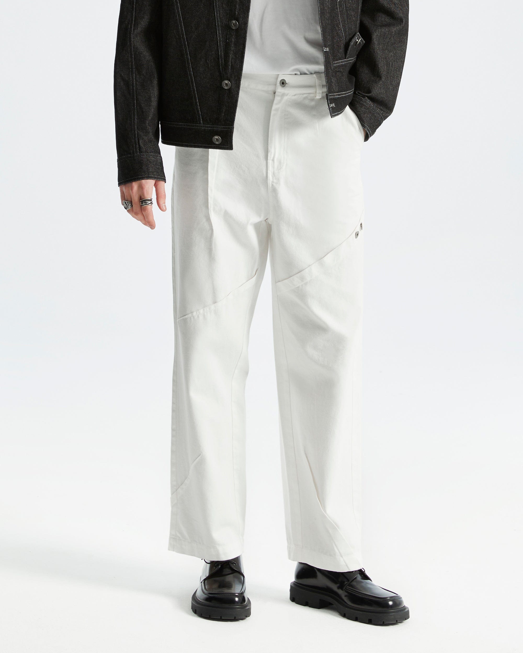 ORGANIC EMOTION Deconstructed Washed Jeans-Jeans-XS-White-Free Shipping Leatheretro