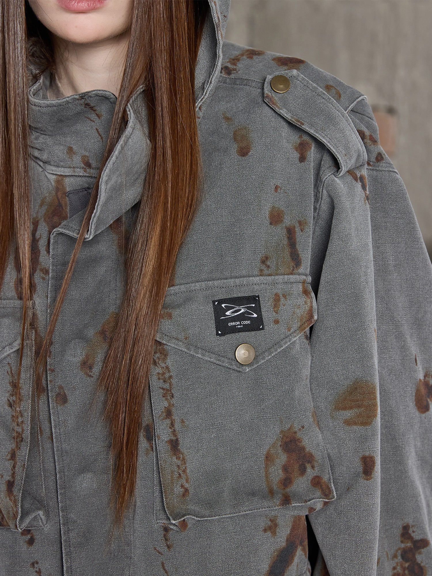 ERROR CODE ROBOT Washed Rust Multi-Pocket Jacket-Jacket-S-Free Shipping Leatheretro