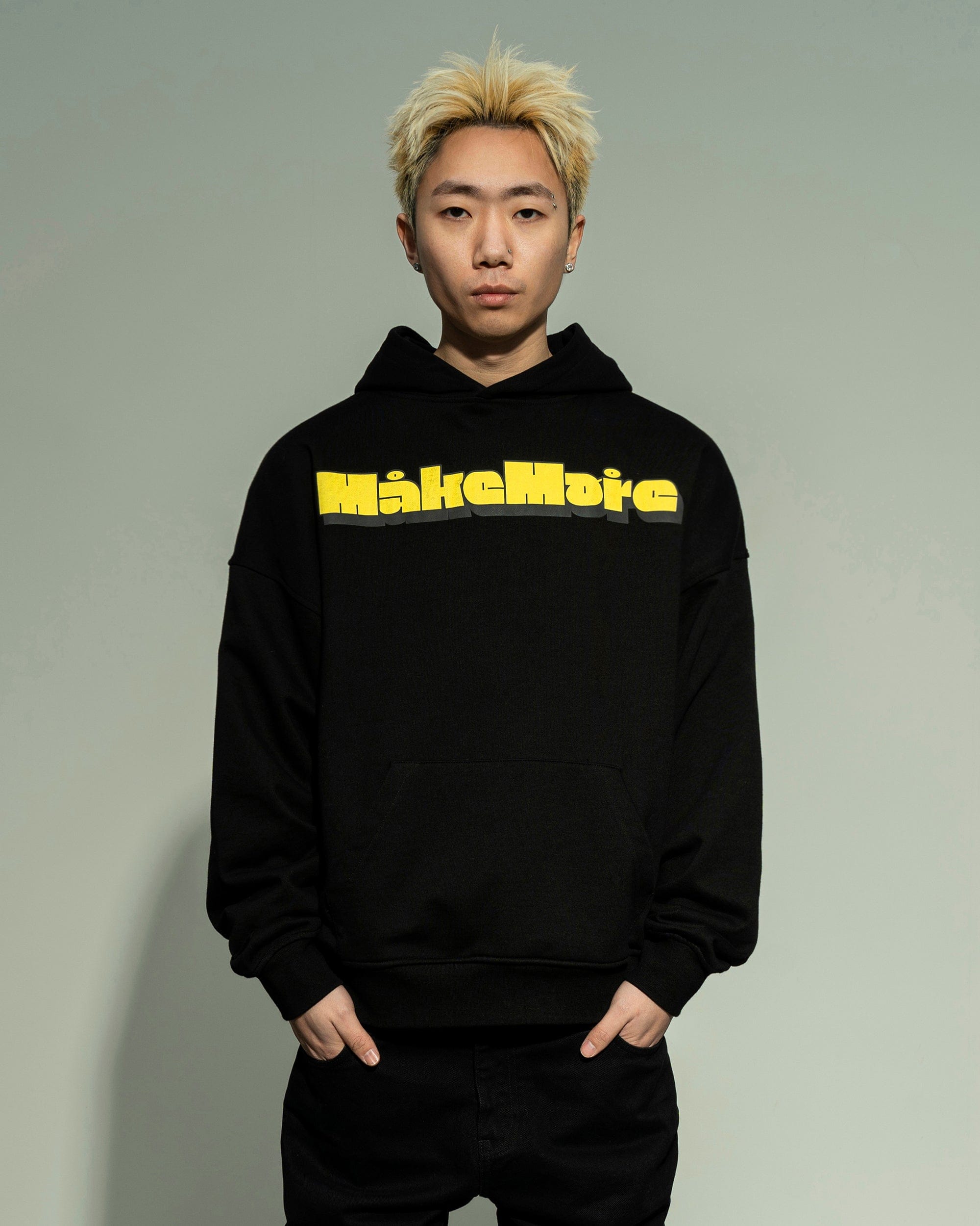 MAKEMORE Comic LOGO Hoodie-Hoodie-S-Black-Free Shipping Leatheretro