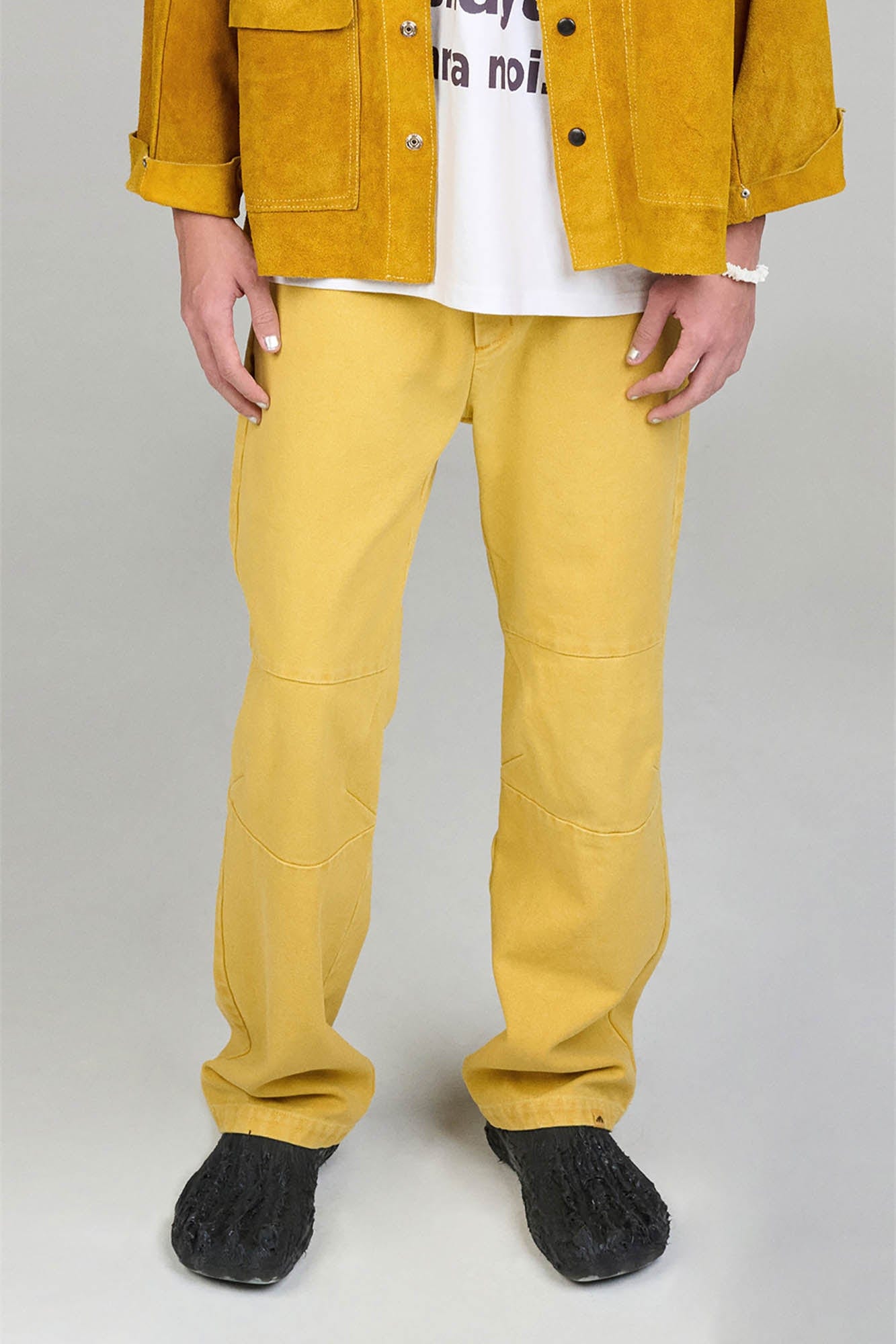 URBAN+FOREST Spliced Pleated Hunting Pants-Pants-S-Yellow-Free Shipping Leatheretro