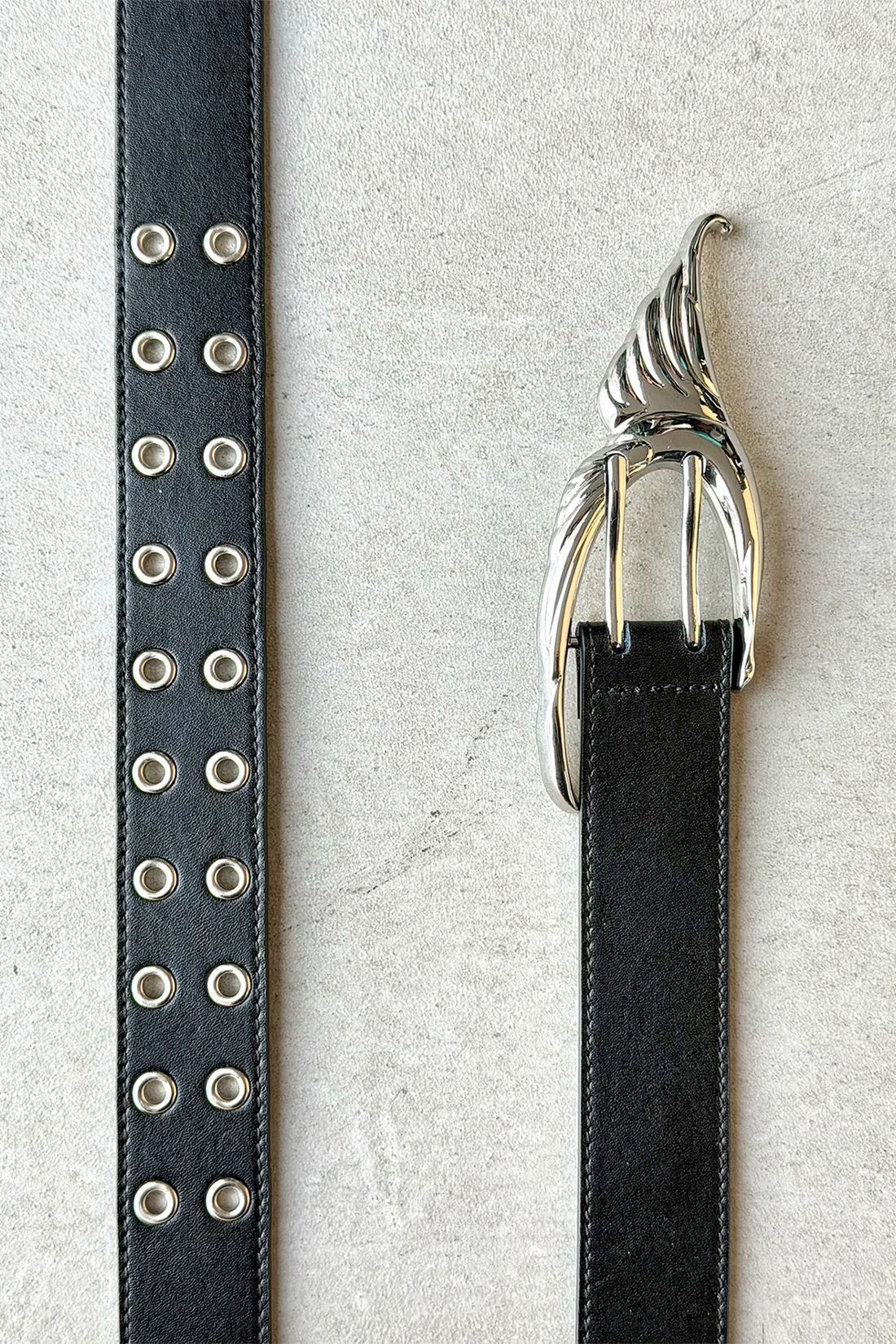 WHISTLEHUNTER Studded Gloss Leather Belt-Accessories-One Size (Preorder)-Free Shipping Leatheretro