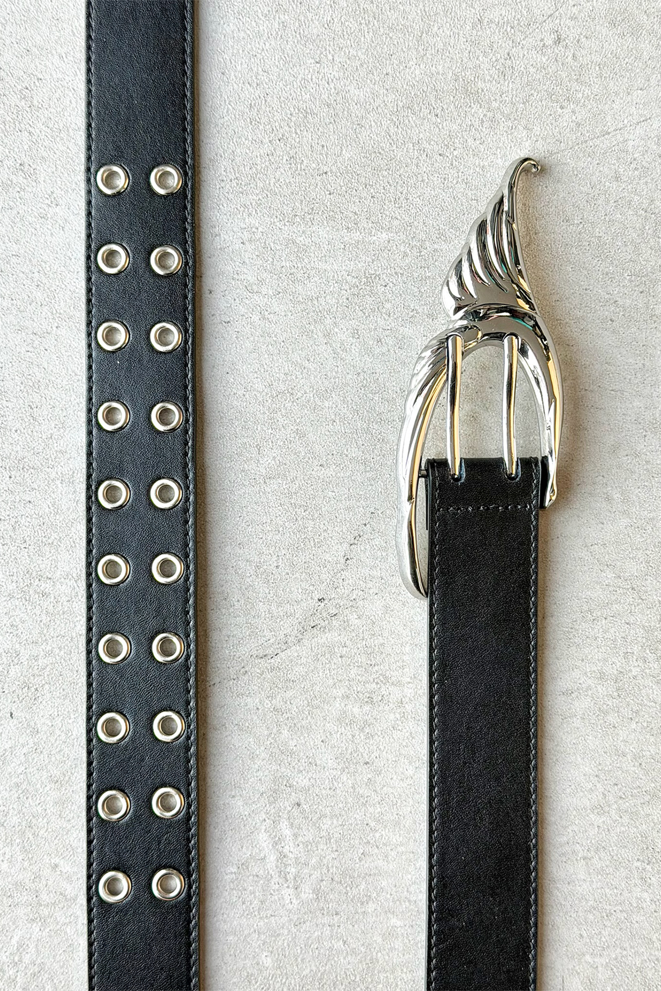 WHISTLEHUNTER Studded Gloss Leather Belt-Accessories-One Size (Preorder)-Free Shipping Leatheretro