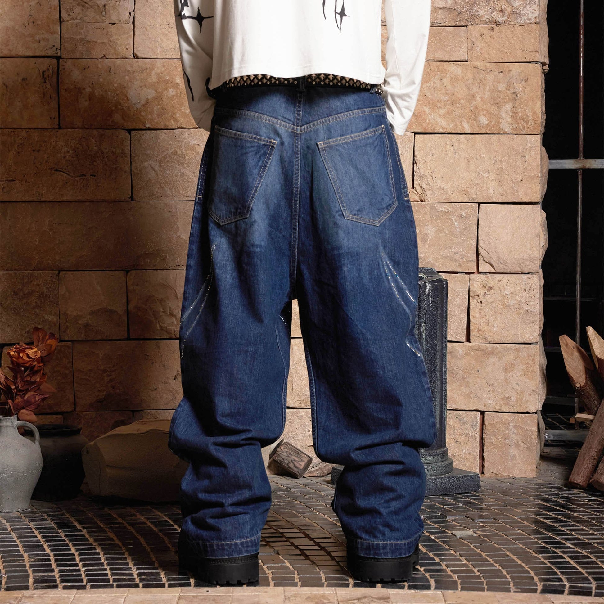 DND4DES Diamond Array Baggy Jeans-Jeans-S-Free Shipping Leatheretro