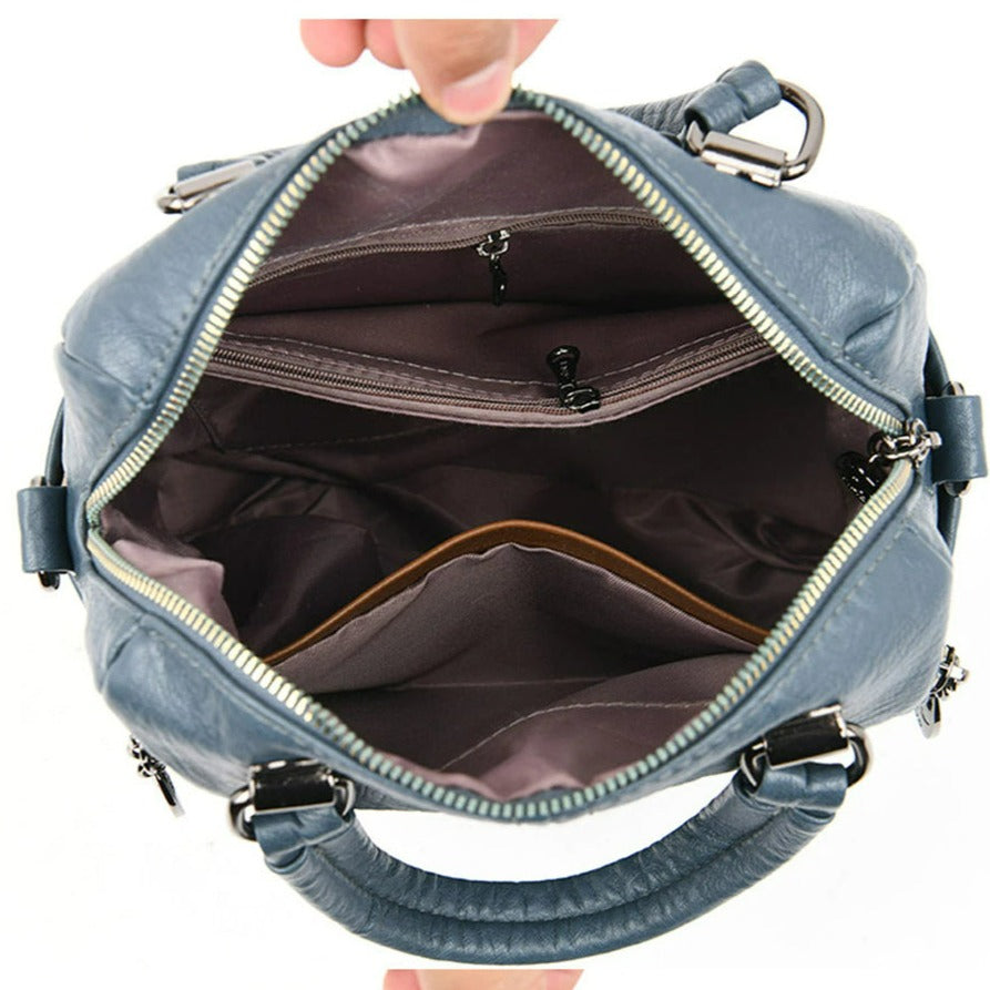 Multifunction Women Shoulder Bag Travel Backpack-Backpacks-Black-Free Shipping Leatheretro