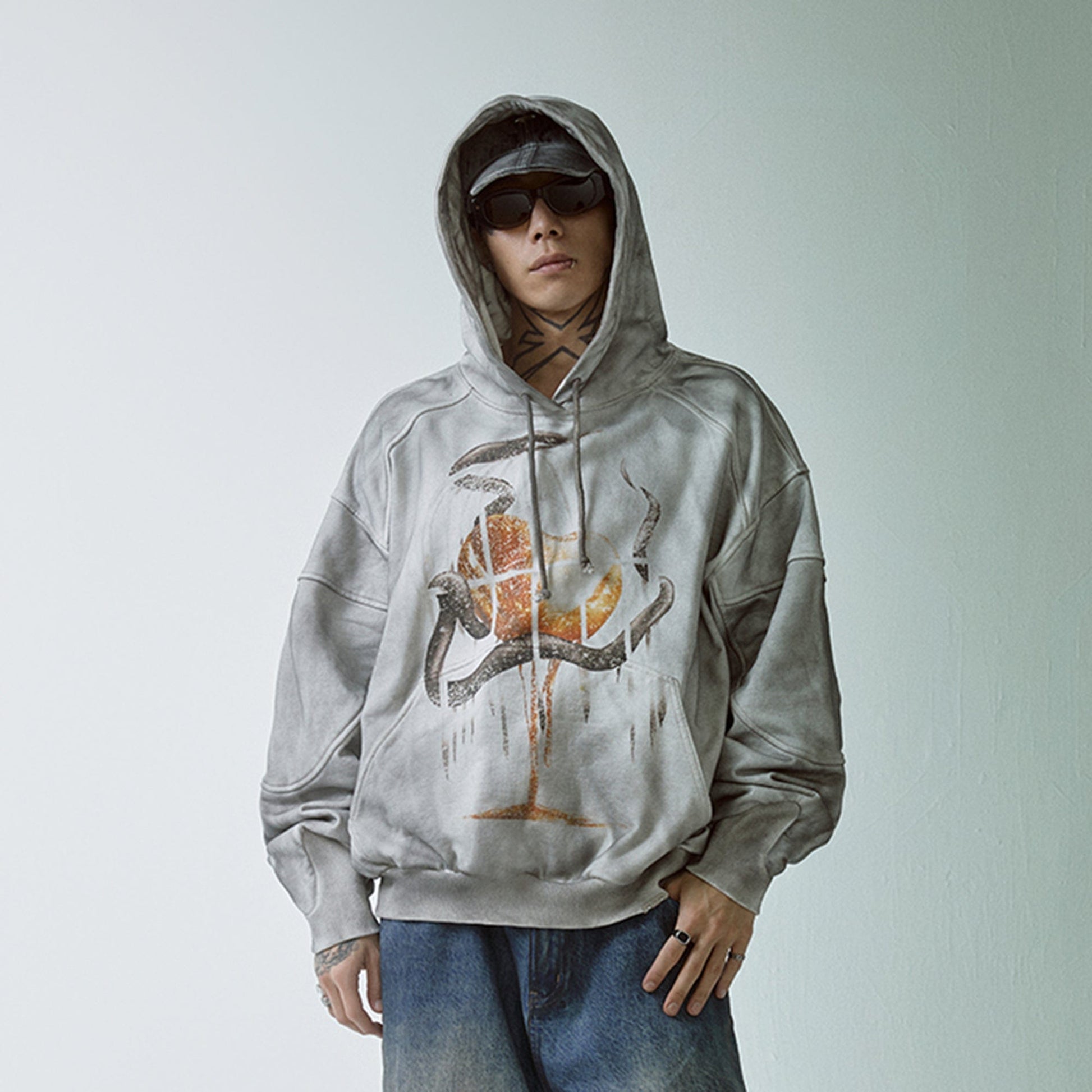 F2CE Retro Deconstructed Snake Hoodie-Hoodie-S-Free Shipping Leatheretro