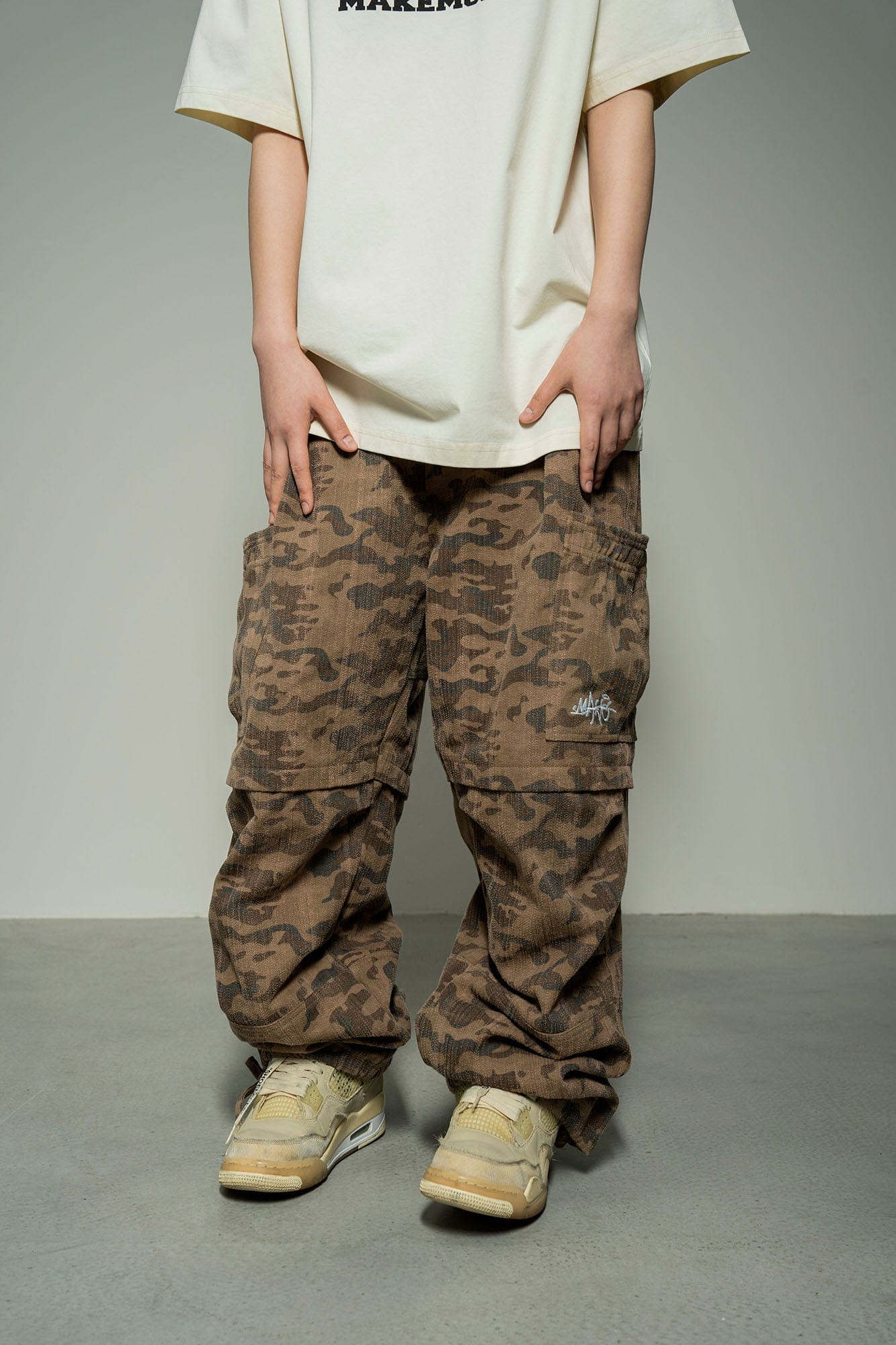 MAKEMORE Camo Multi-Pocket Panel Cargo Pants-Pants-S-Free Shipping Leatheretro