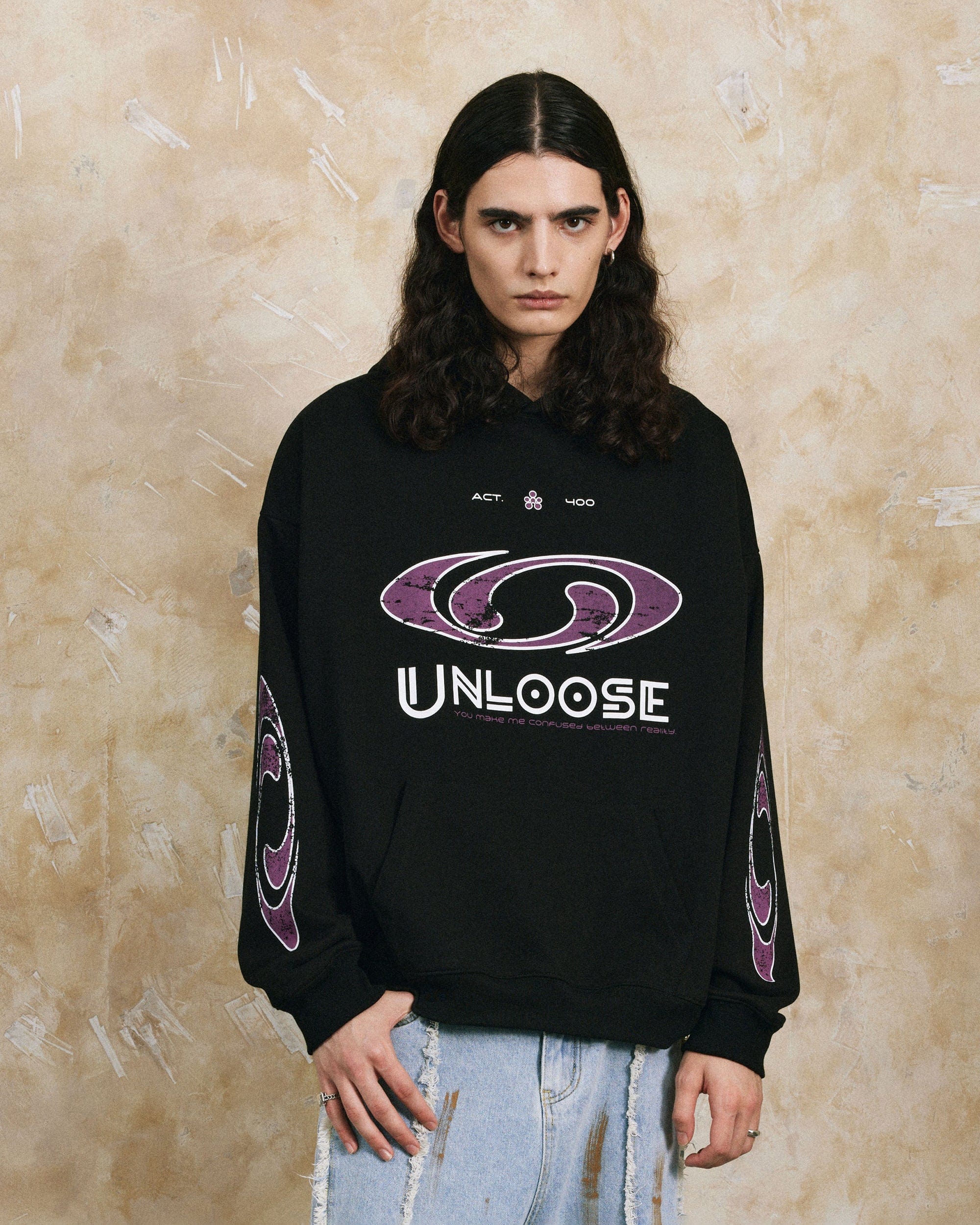 OVDY Unloose Graphics Hoodie-Hoodie-S-Black-Free Shipping Leatheretro