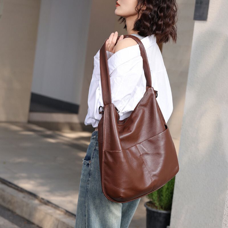 Korean Casual Large Capacity Women's Shoulder Bag-Handbags-Brown-Free Shipping Leatheretro
