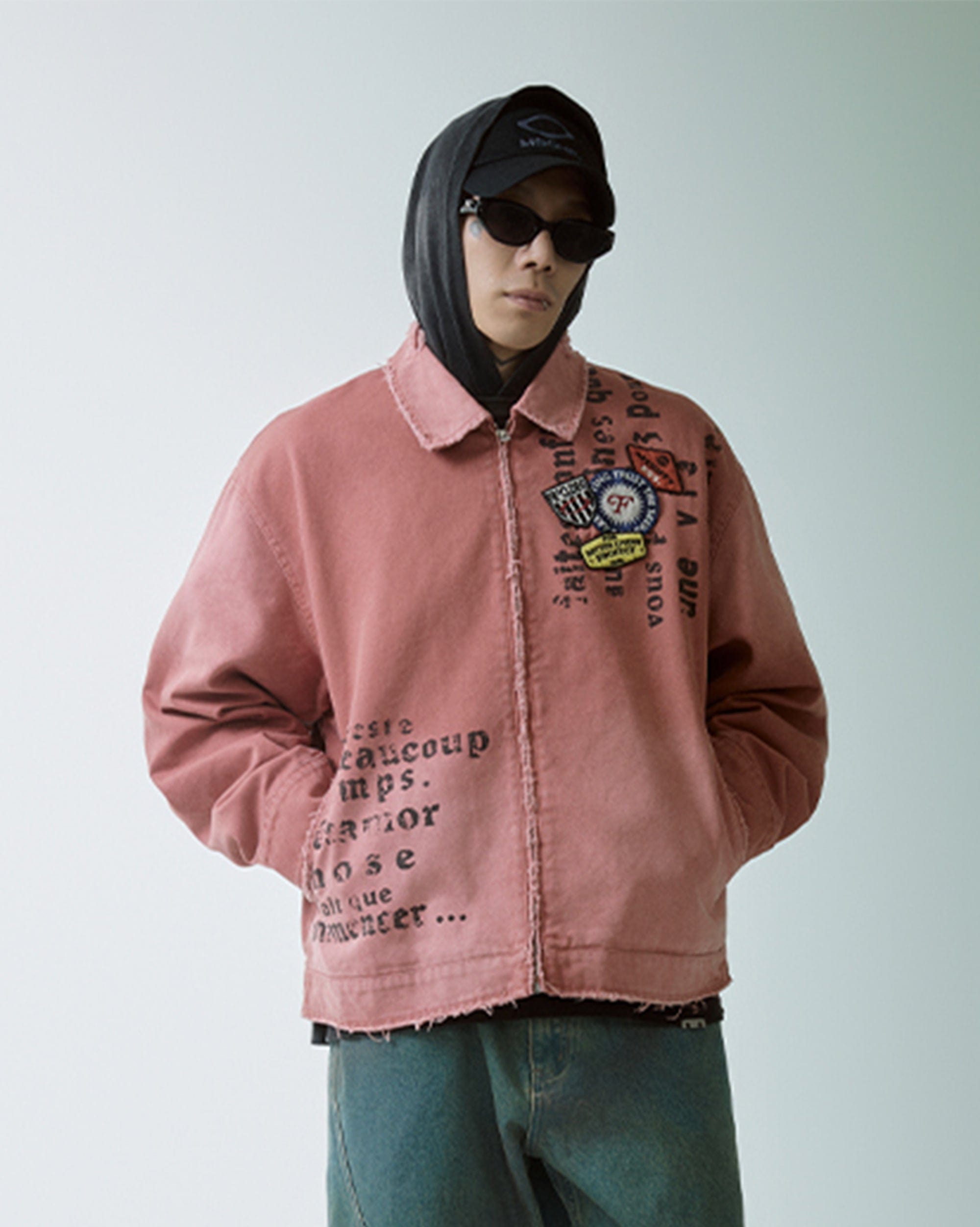 F2CE Distressed Badge Patchwork Jacket-Jacket-S-Free Shipping Leatheretro