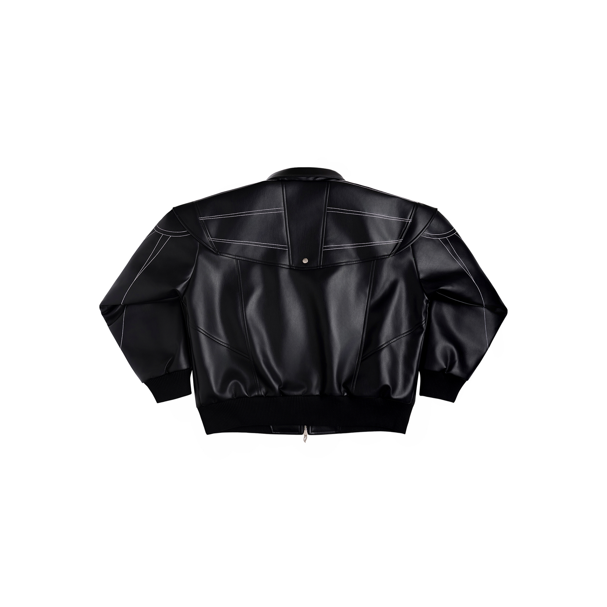 ESAIAS Deconstructed Stitch PU Jacket-Jacket-S-Free Shipping Leatheretro