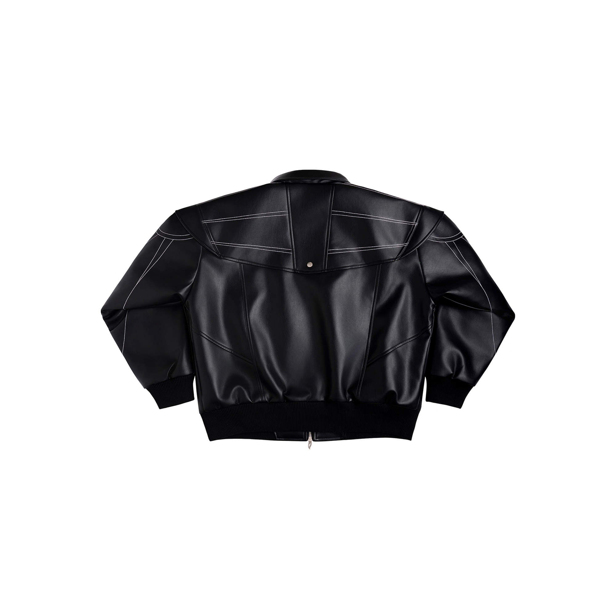 ESAIAS Deconstructed Stitch PU Jacket-Jacket-S-Free Shipping Leatheretro