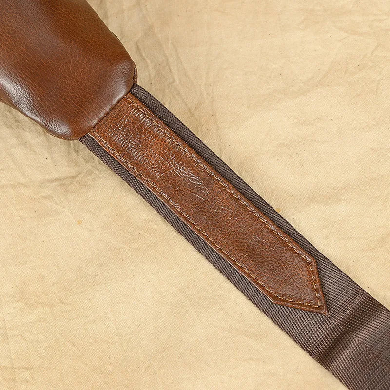 Soft Genuine Leather Men's Chest Pack-Chest Bags-Brown-Free Shipping Leatheretro