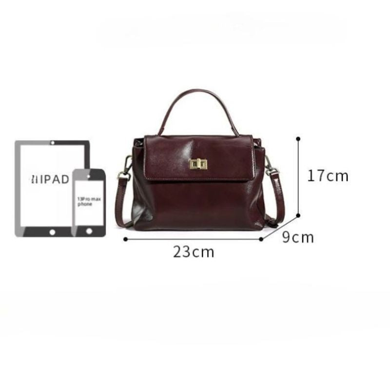 Leather Handbag Fashion Crossbody Bags-Handbags-Brown-Free Shipping Leatheretro