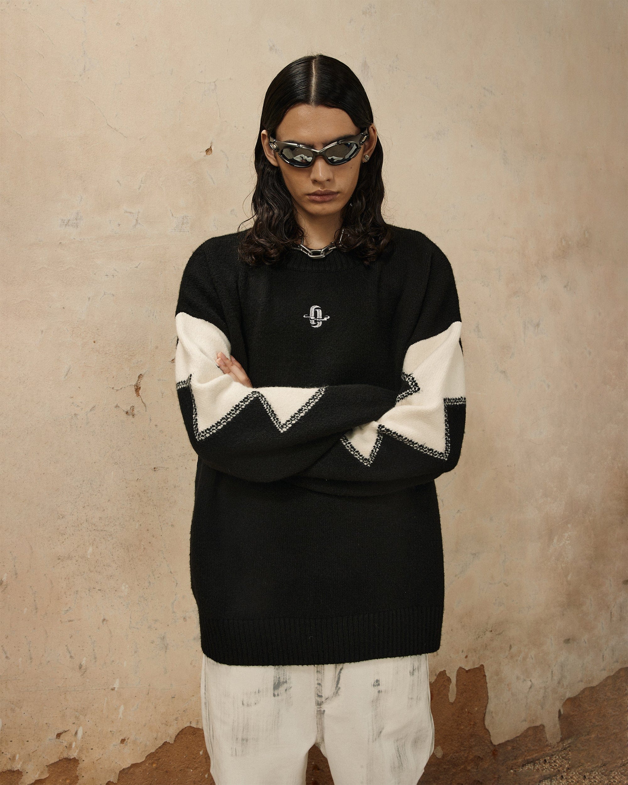 OVDY Color-Blocked Patchwork Sweater-Sweater-S-Free Shipping Leatheretro