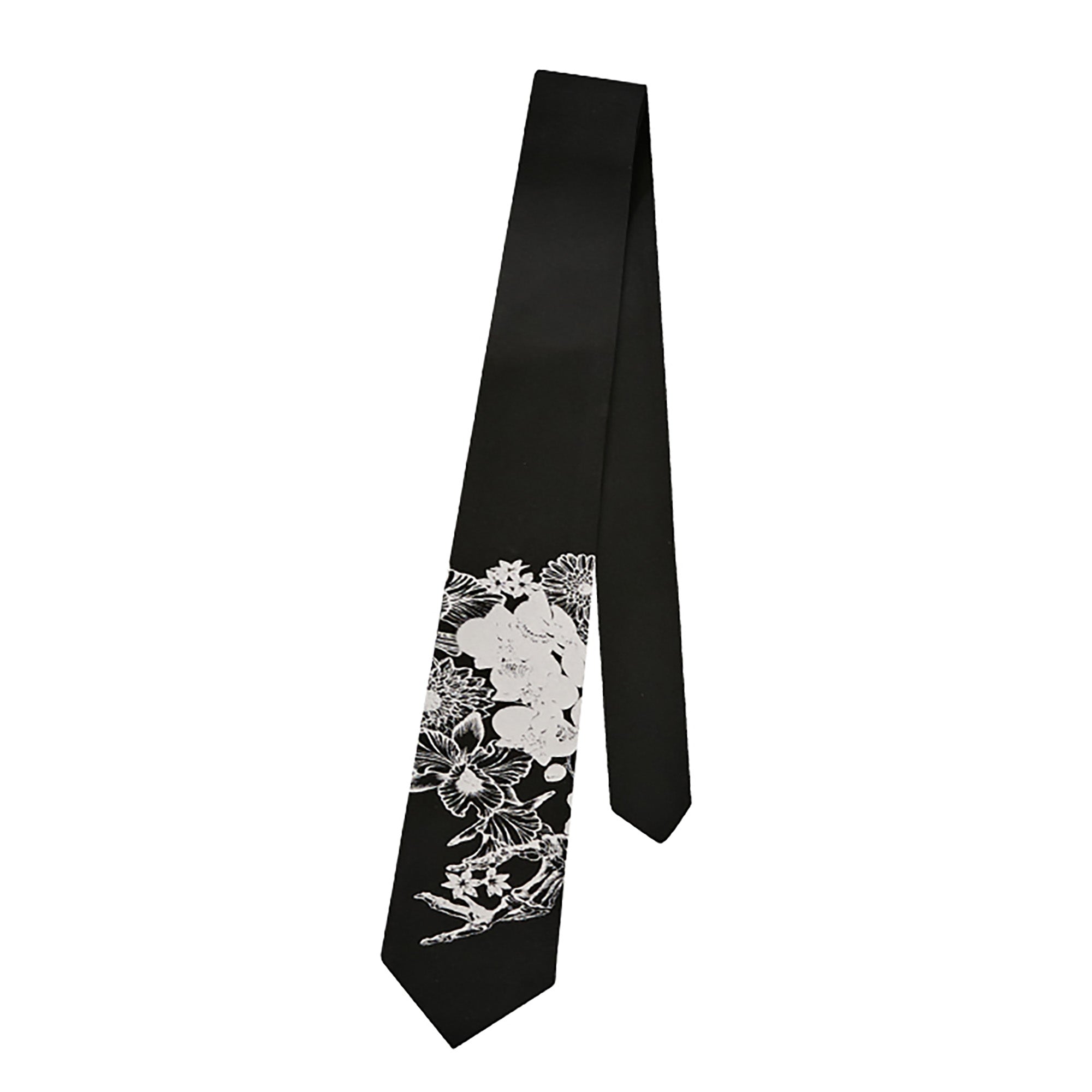 KREATE Floral Print Heritage Wide Tie-Accessories-Black-Free Shipping Leatheretro