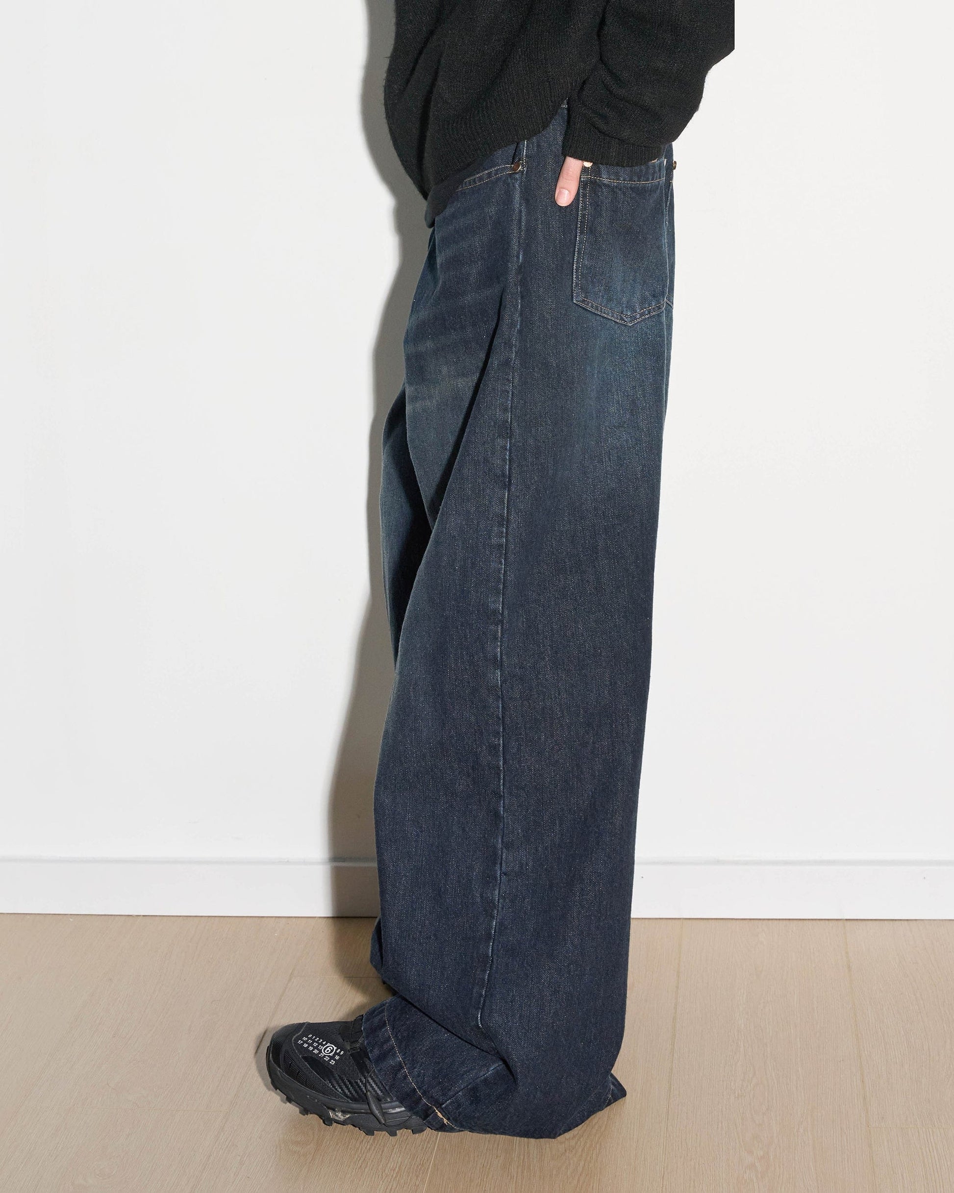 49PERCENT Modern Washed Rivet Straight-Leg Jeans-Jeans-XS-Free Shipping Leatheretro