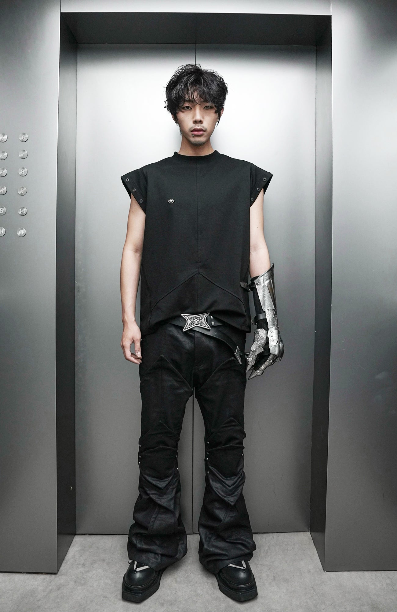 SSIN7 Shapeable Armored Waxed Flared Jeans-Jeans-S / 31"-Free Shipping Leatheretro