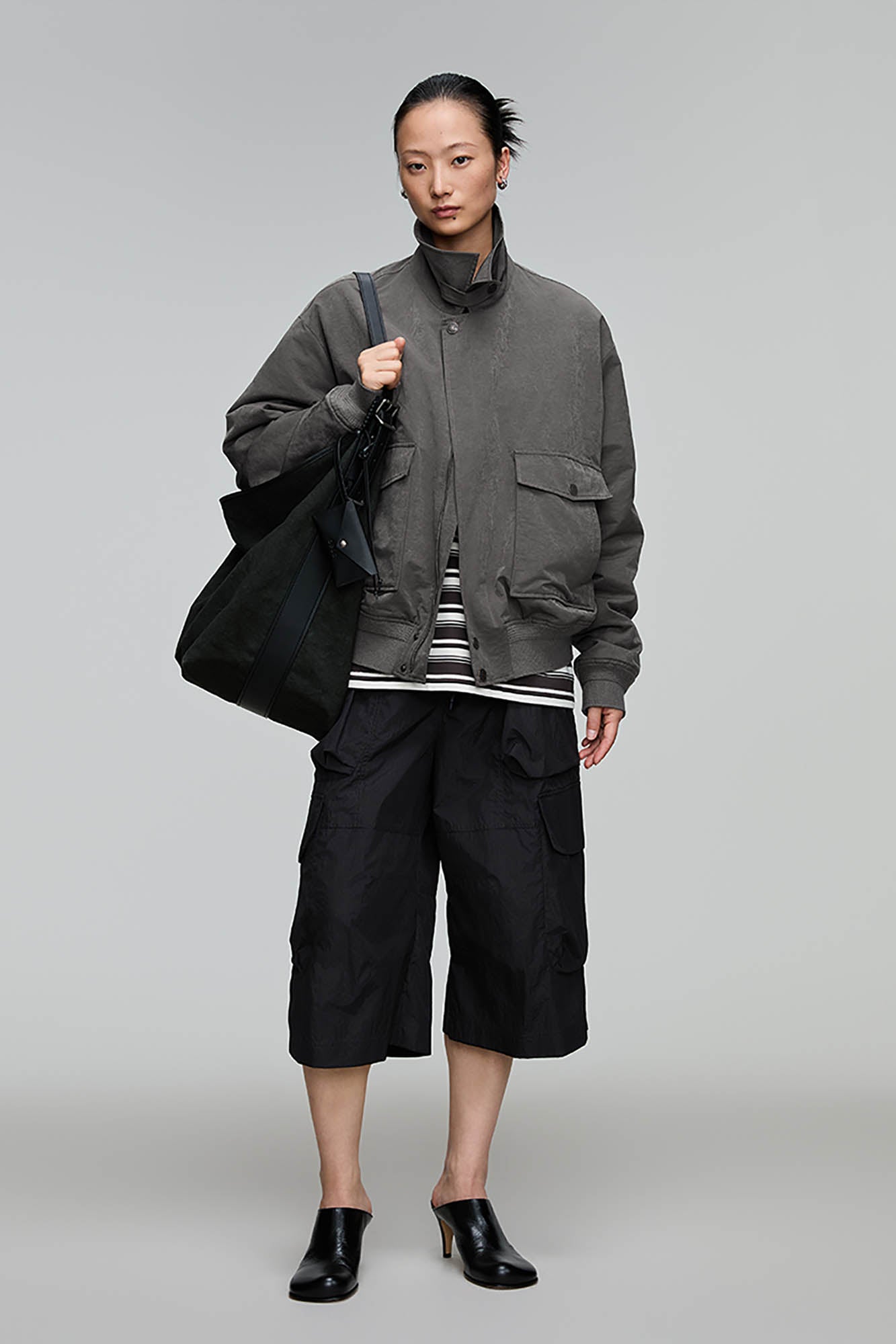 OPICLOTH Retro Stand-Collar Bomber Jacket-Jacket-S-Free Shipping Leatheretro