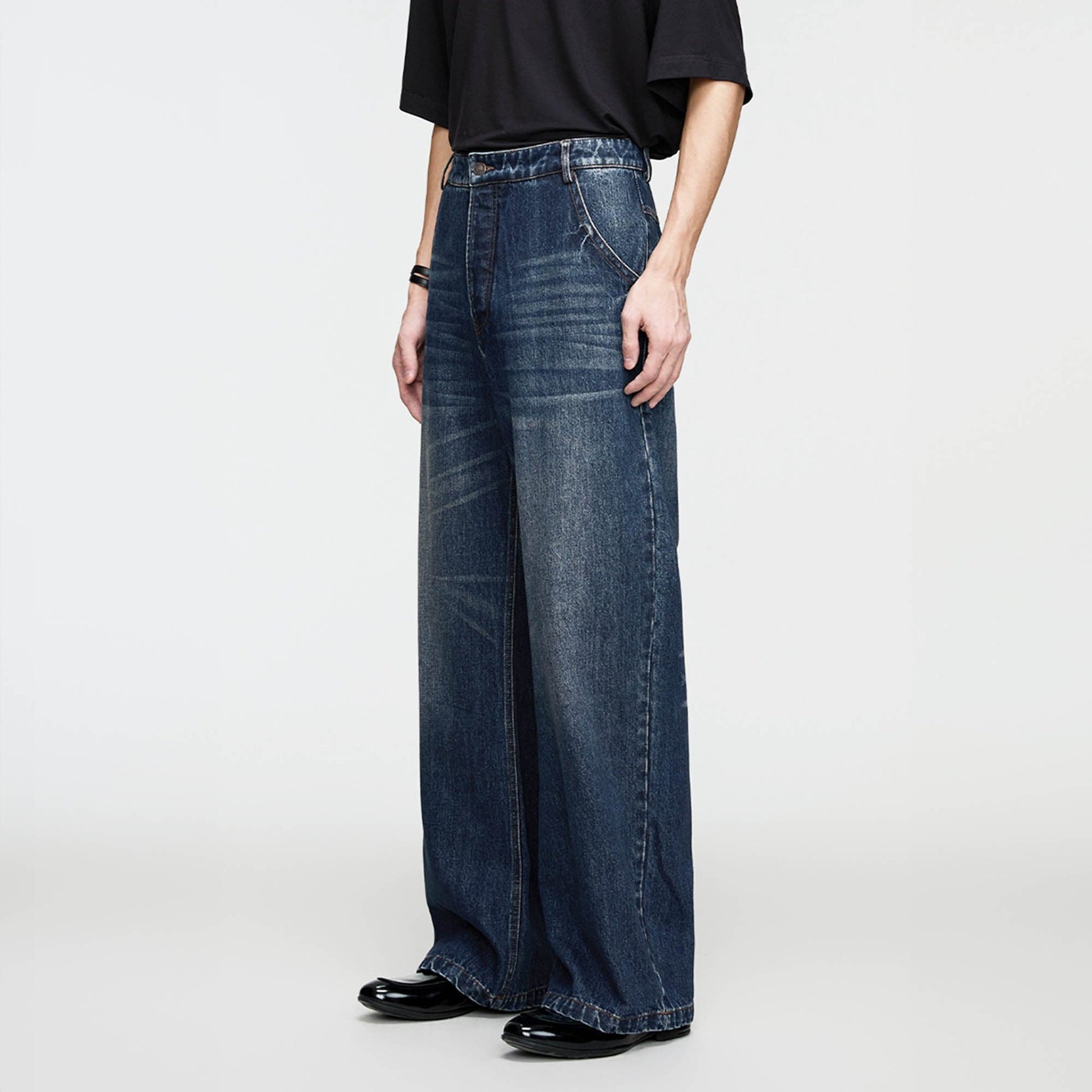 OPICLOTH Lyocell-Blend Washed Straight-Leg Jeans-Jeans-XS-Free Shipping Leatheretro